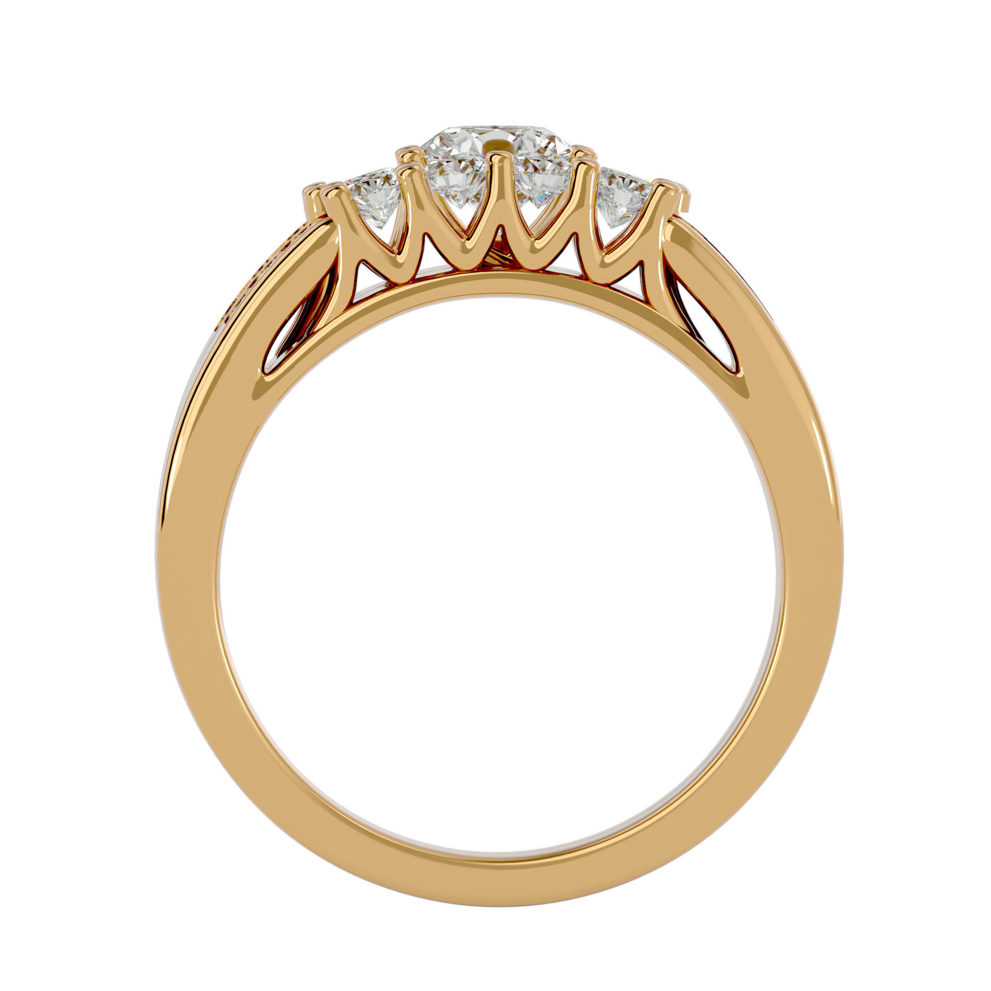 Solitaire ring model 3D print model_6