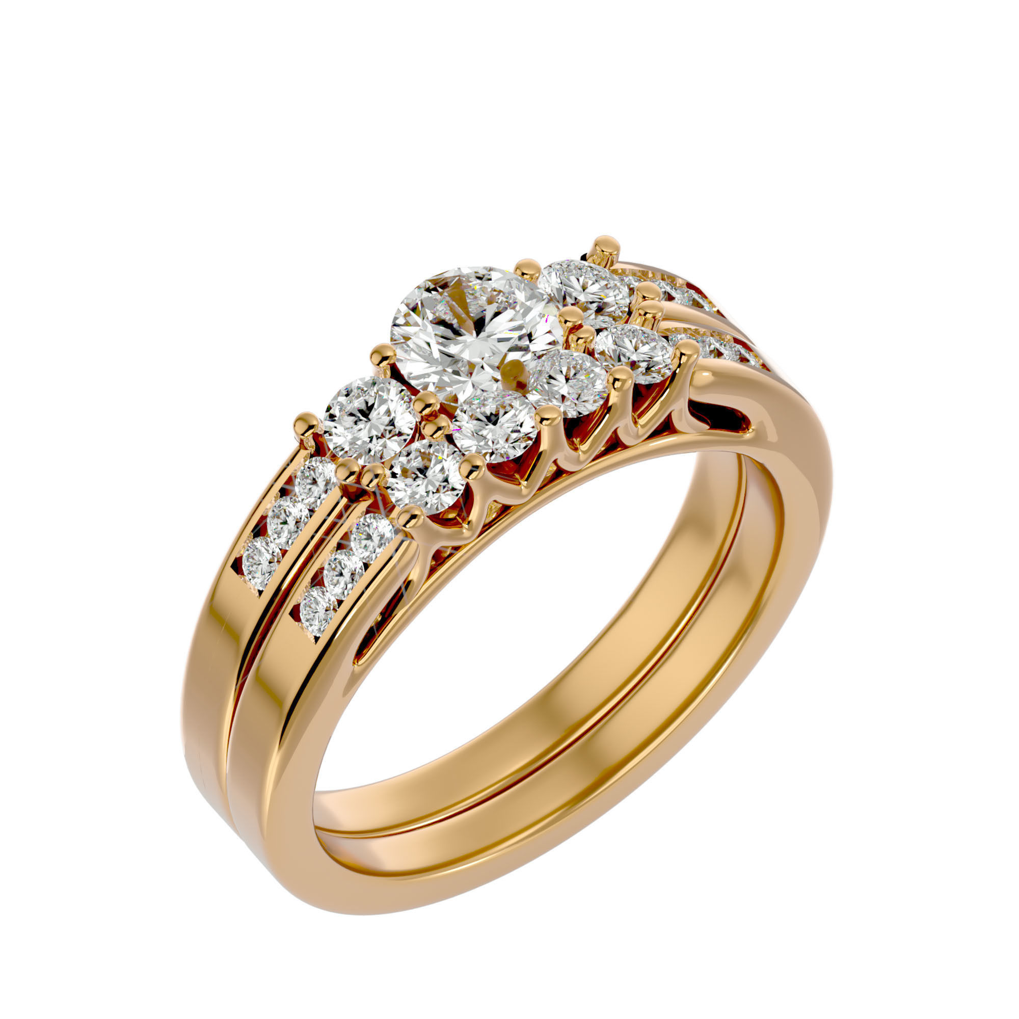 Solitaire ring model 3D print model_12