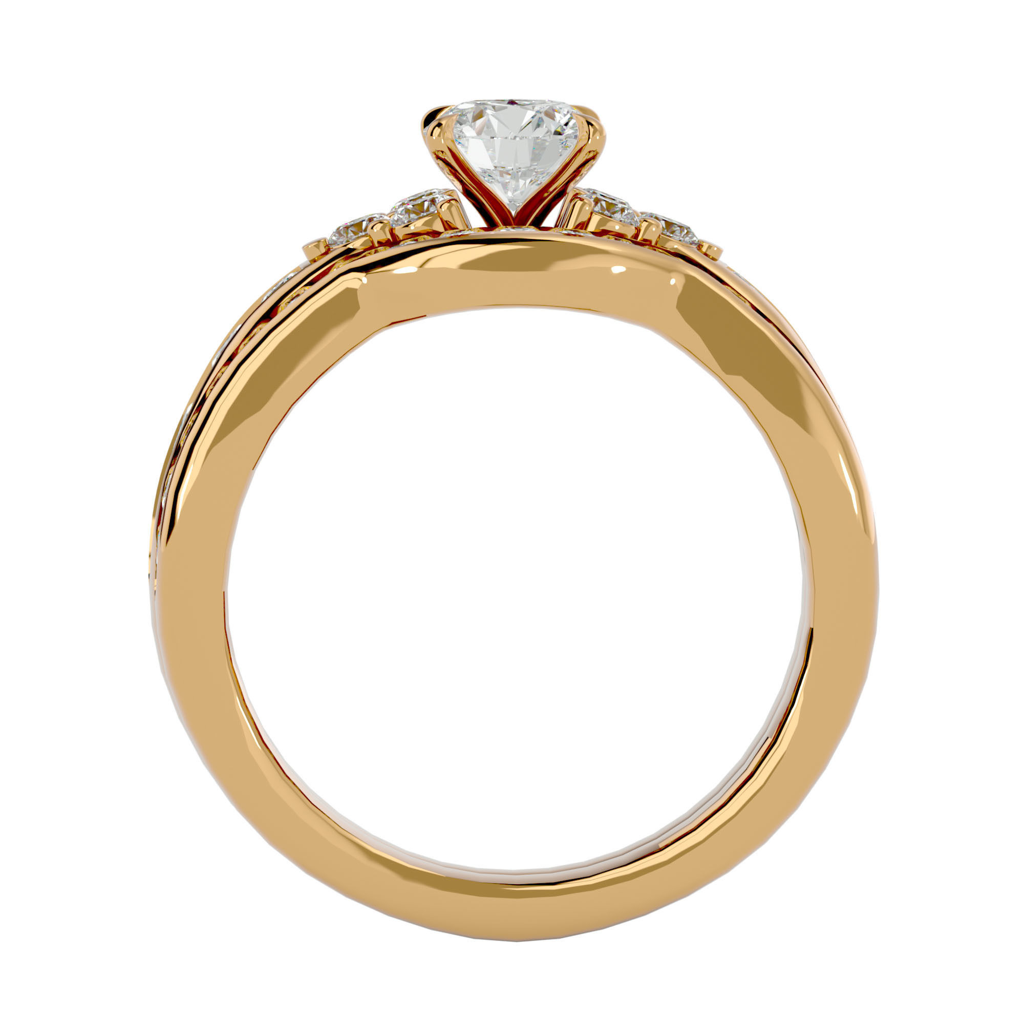 Solitaire ring model 3D print model_6