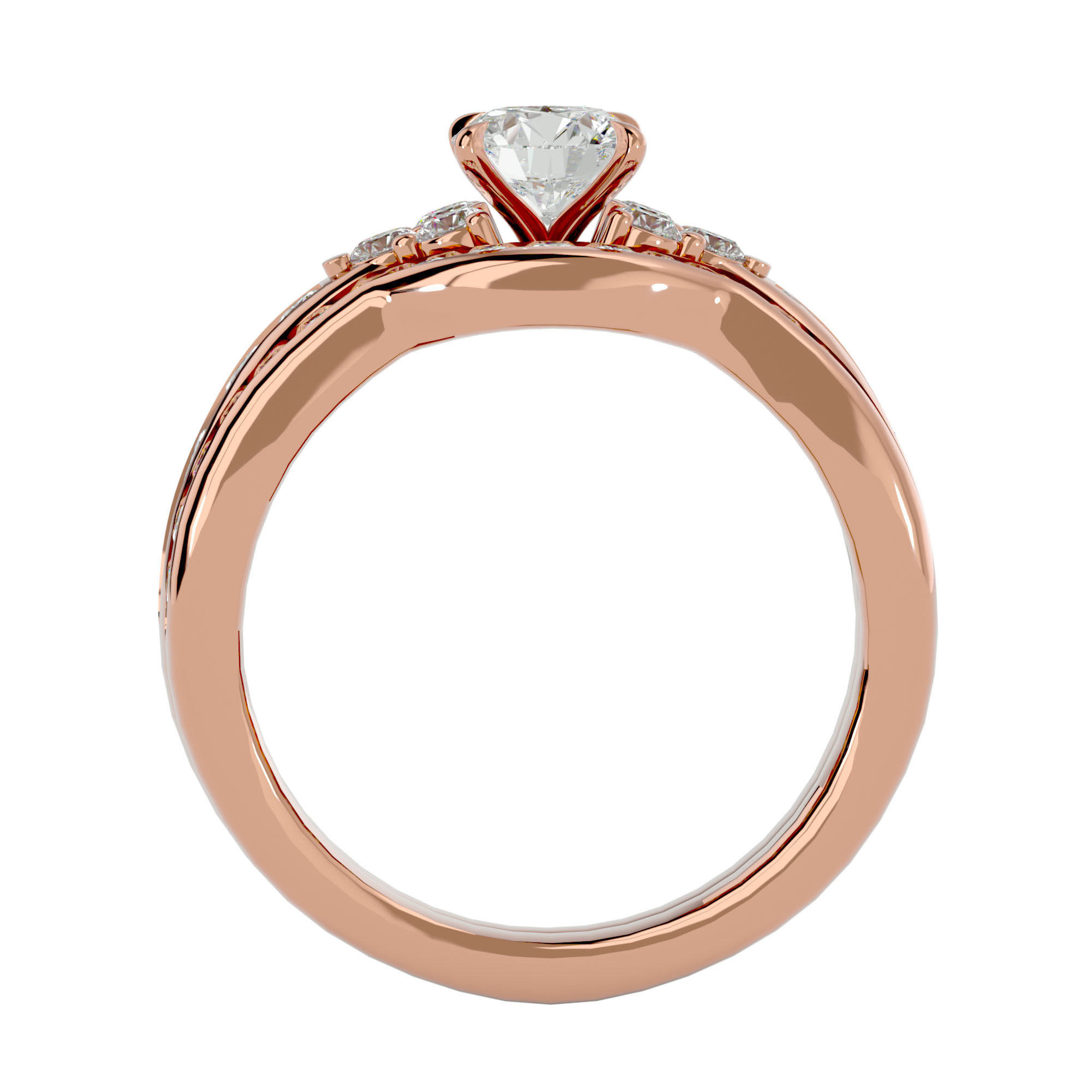 Solitaire ring model 3D print model_7