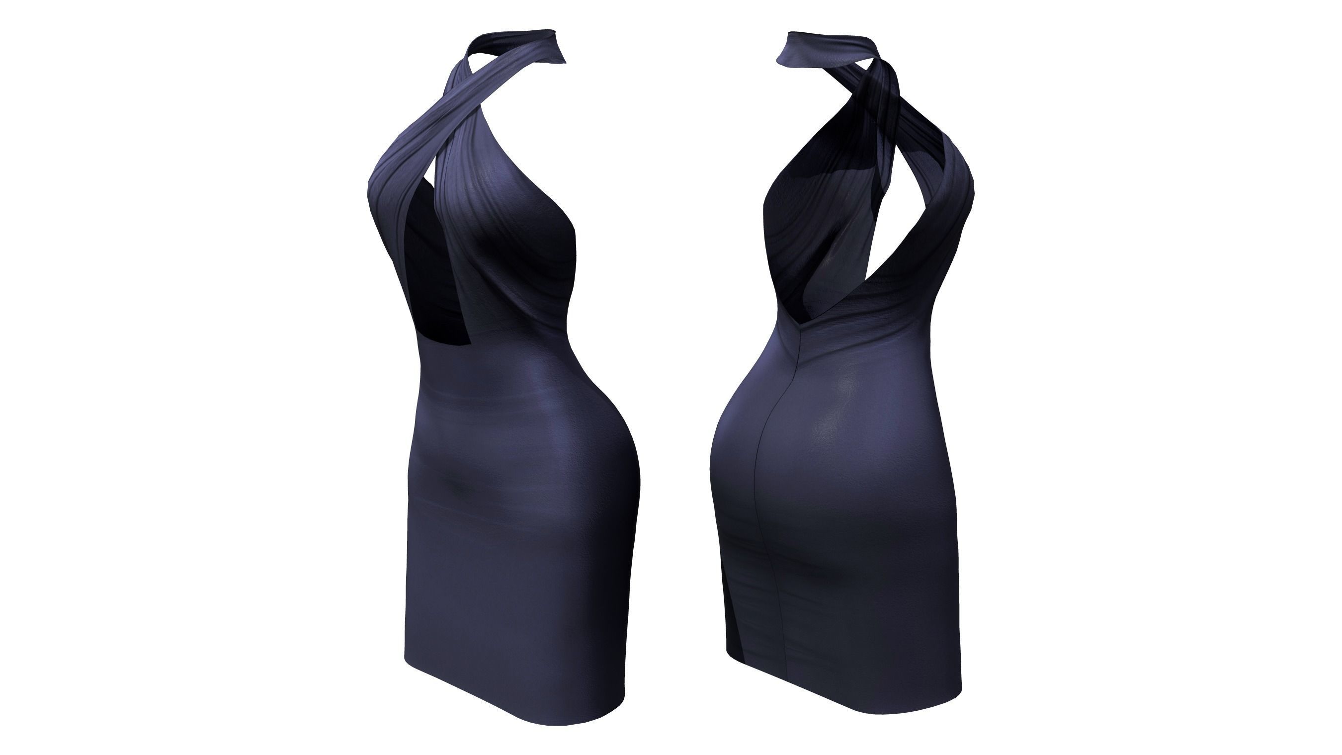 Candice Dress Low-poly 3D model_6