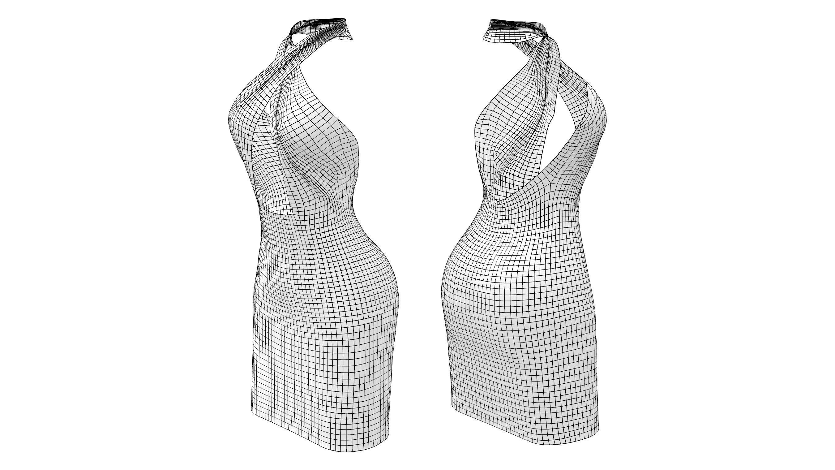 Candice Dress Low-poly 3D model_8