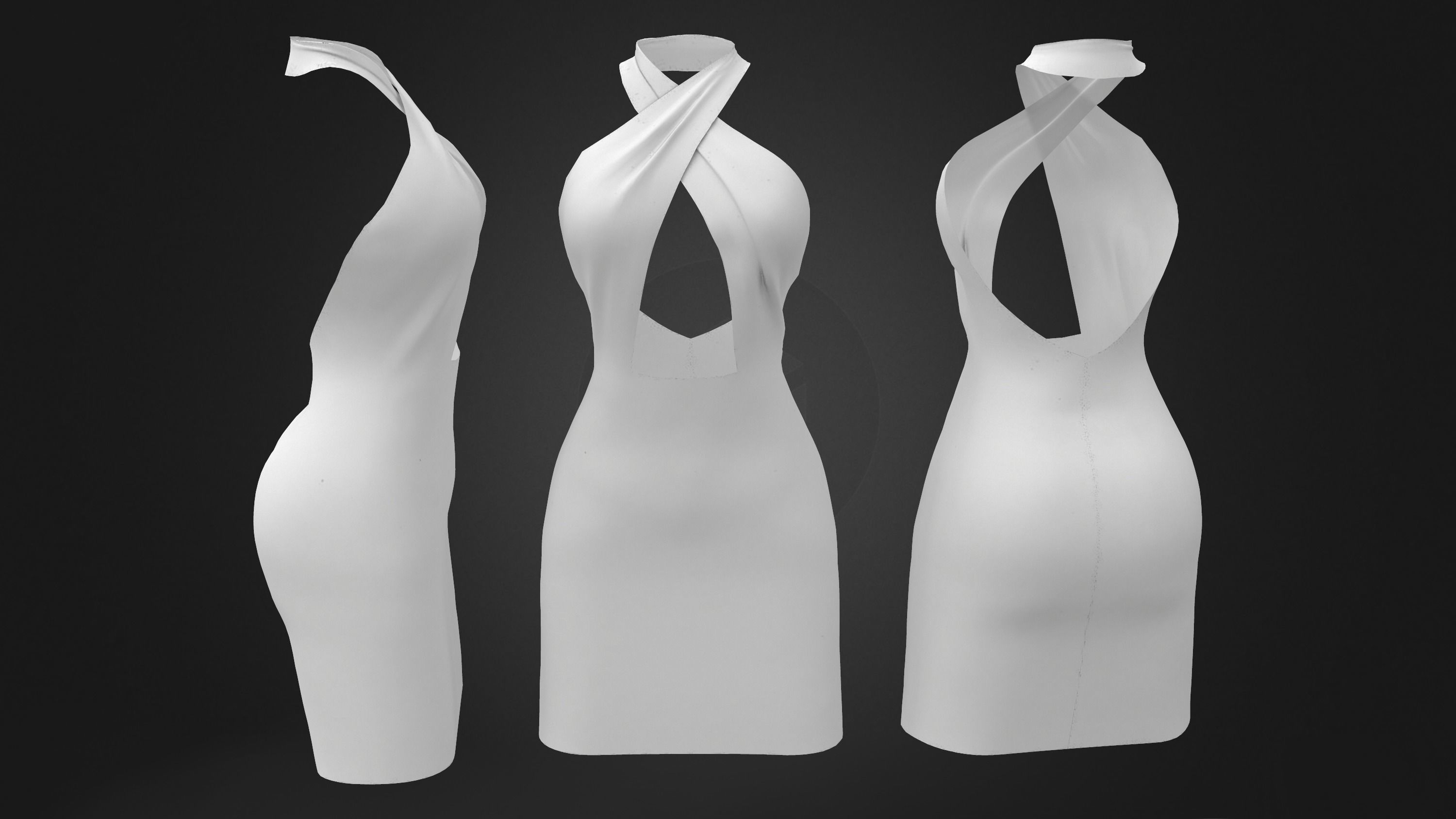 Candice Dress Low-poly 3D model_9