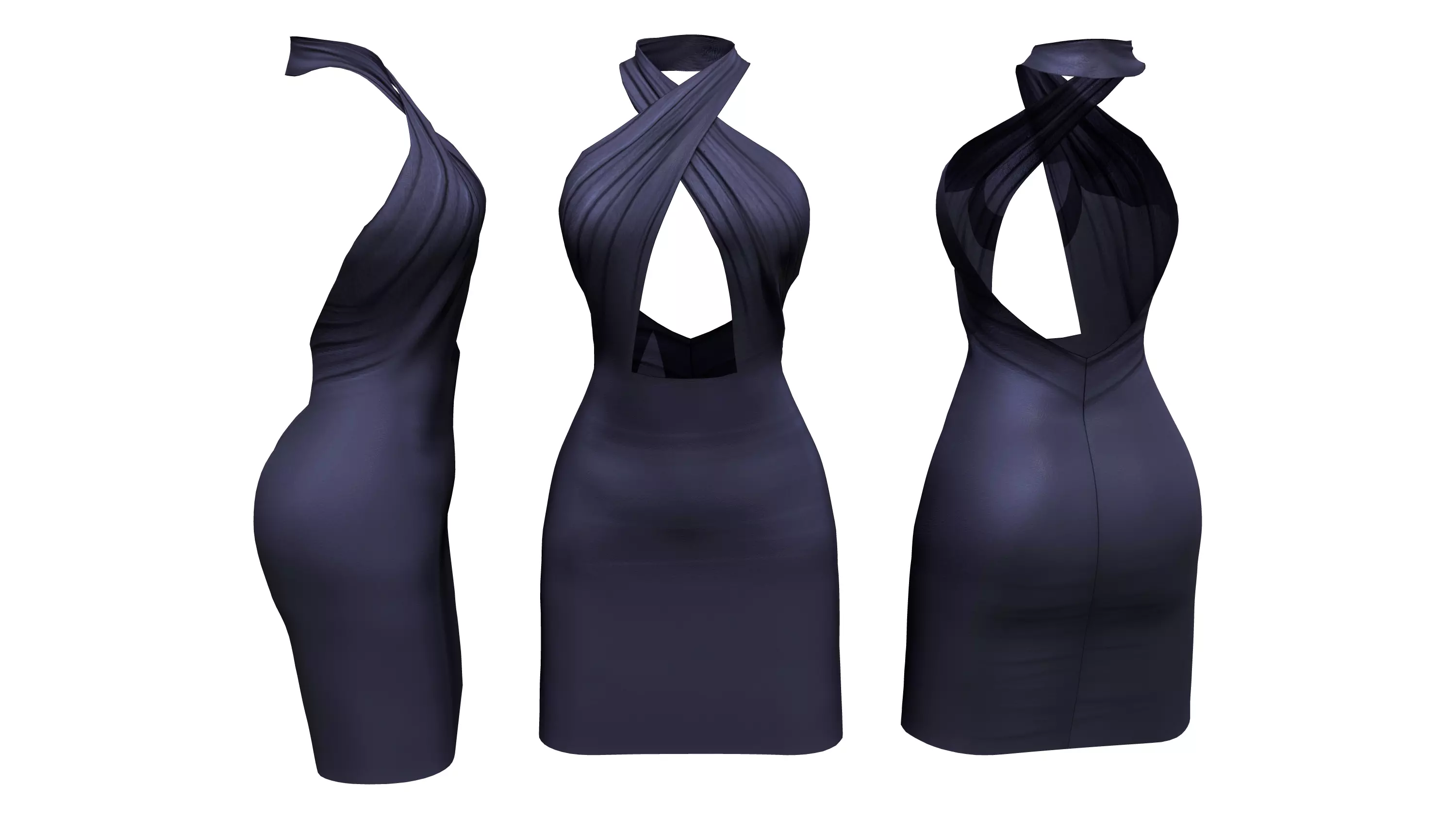 Candice Dress Low-poly 3D model_0
