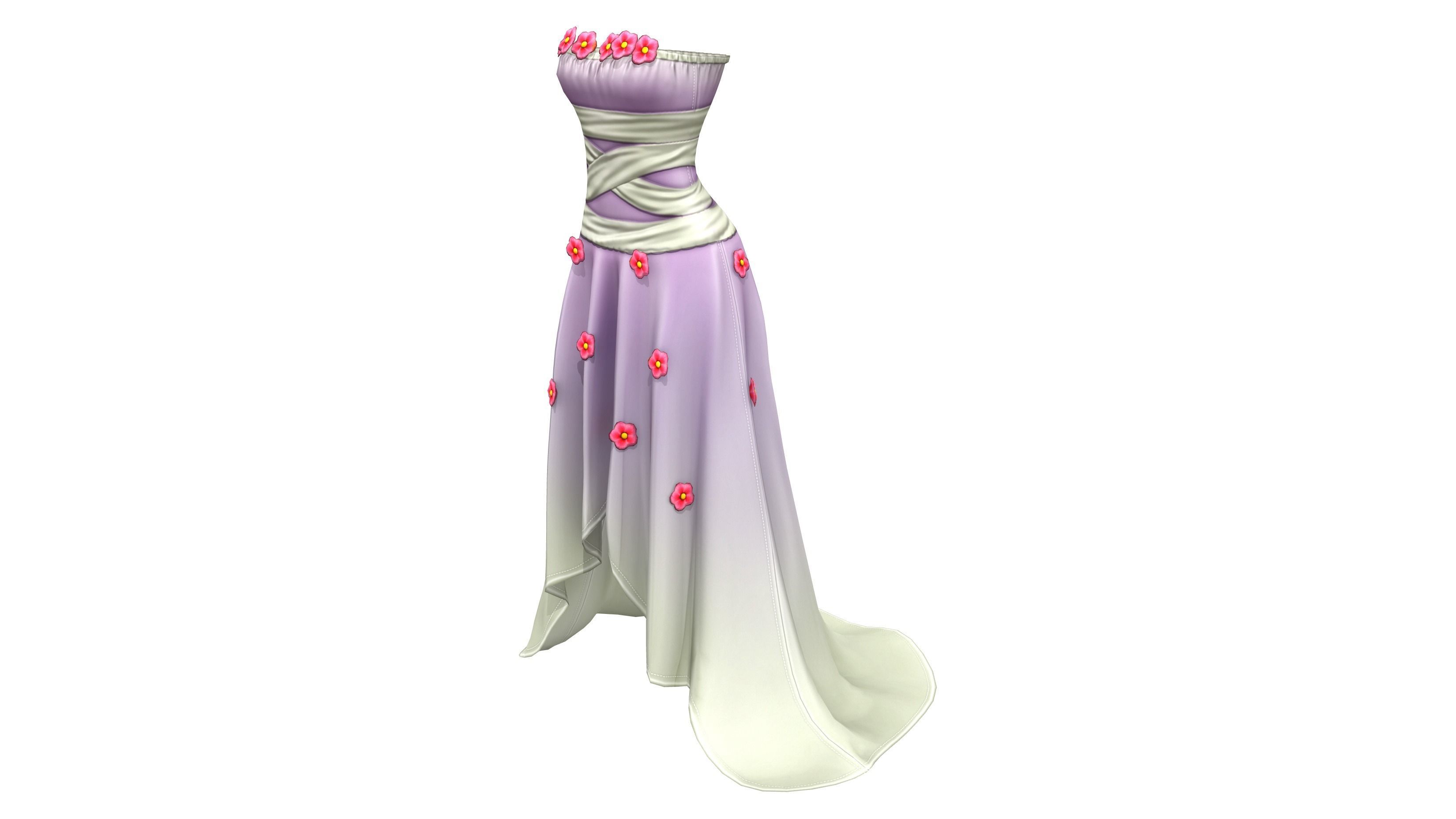 Butterfly Dress Low-poly 3D model_2
