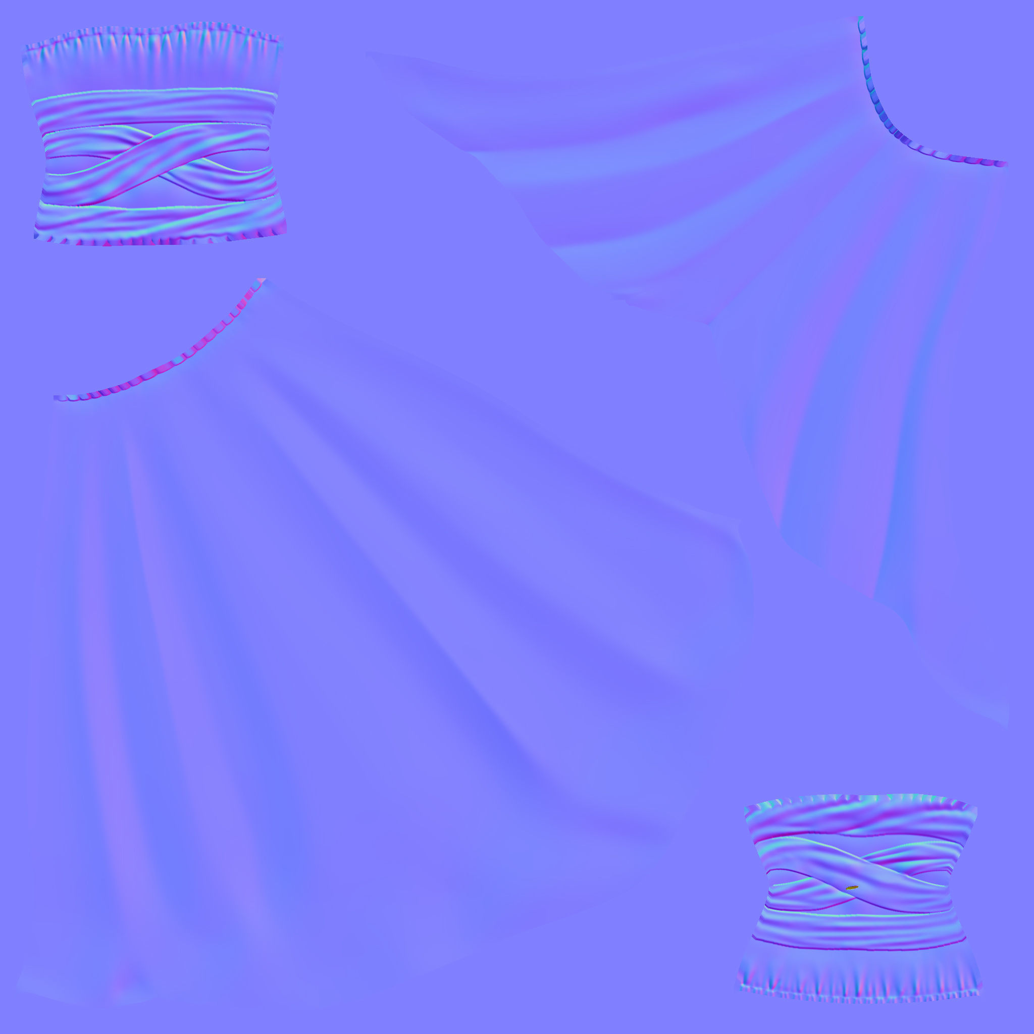 Butterfly Dress Low-poly 3D model_10