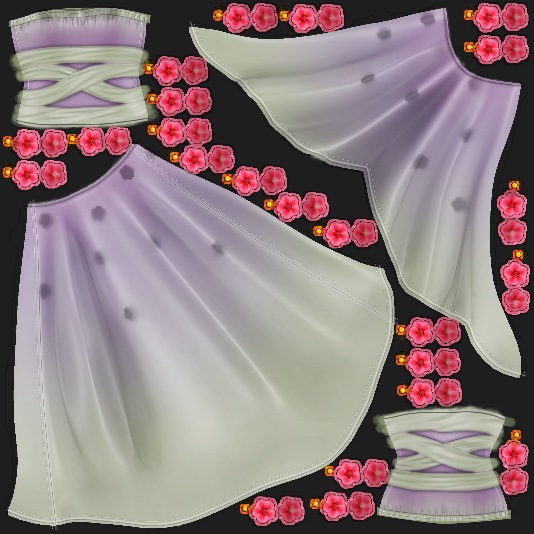 Butterfly Dress Low-poly 3D model_9