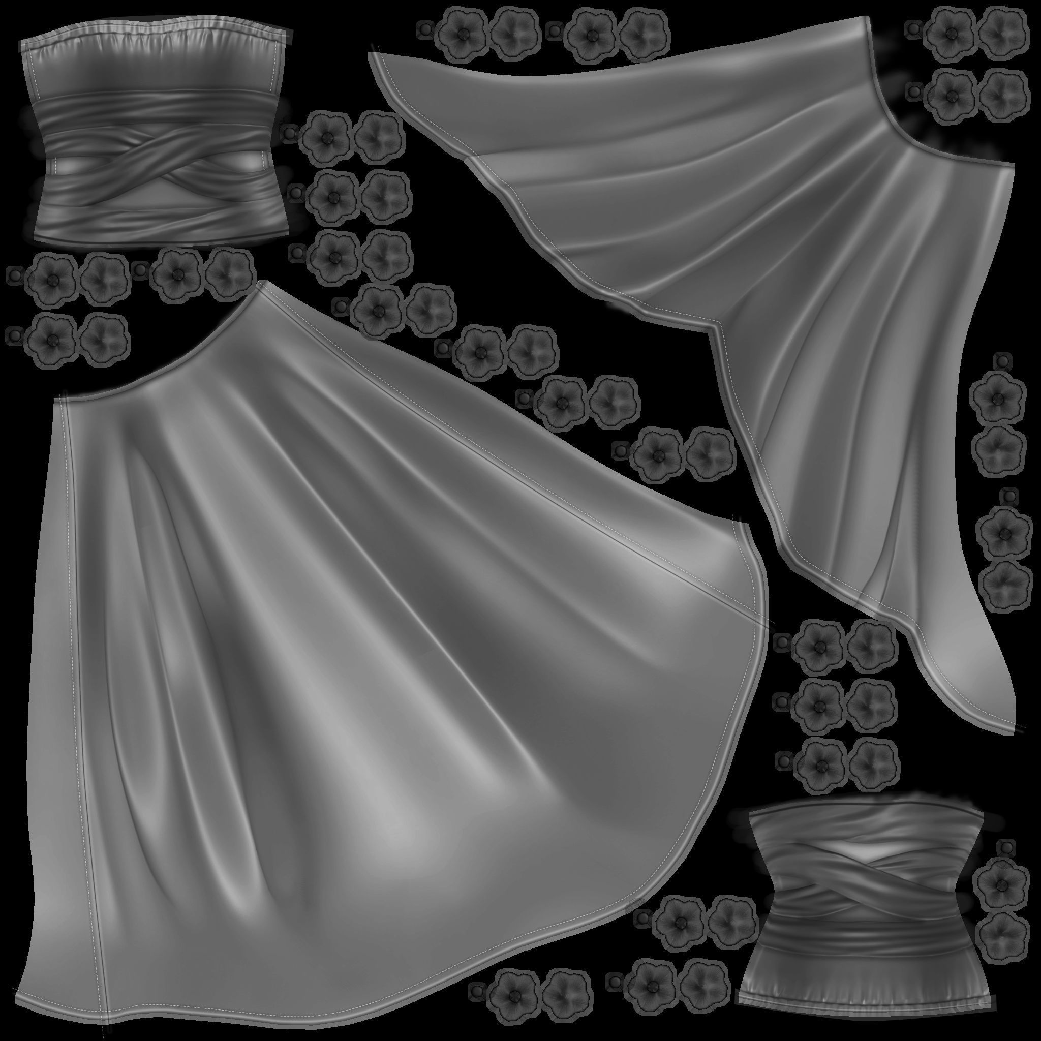 Butterfly Dress Low-poly 3D model_11