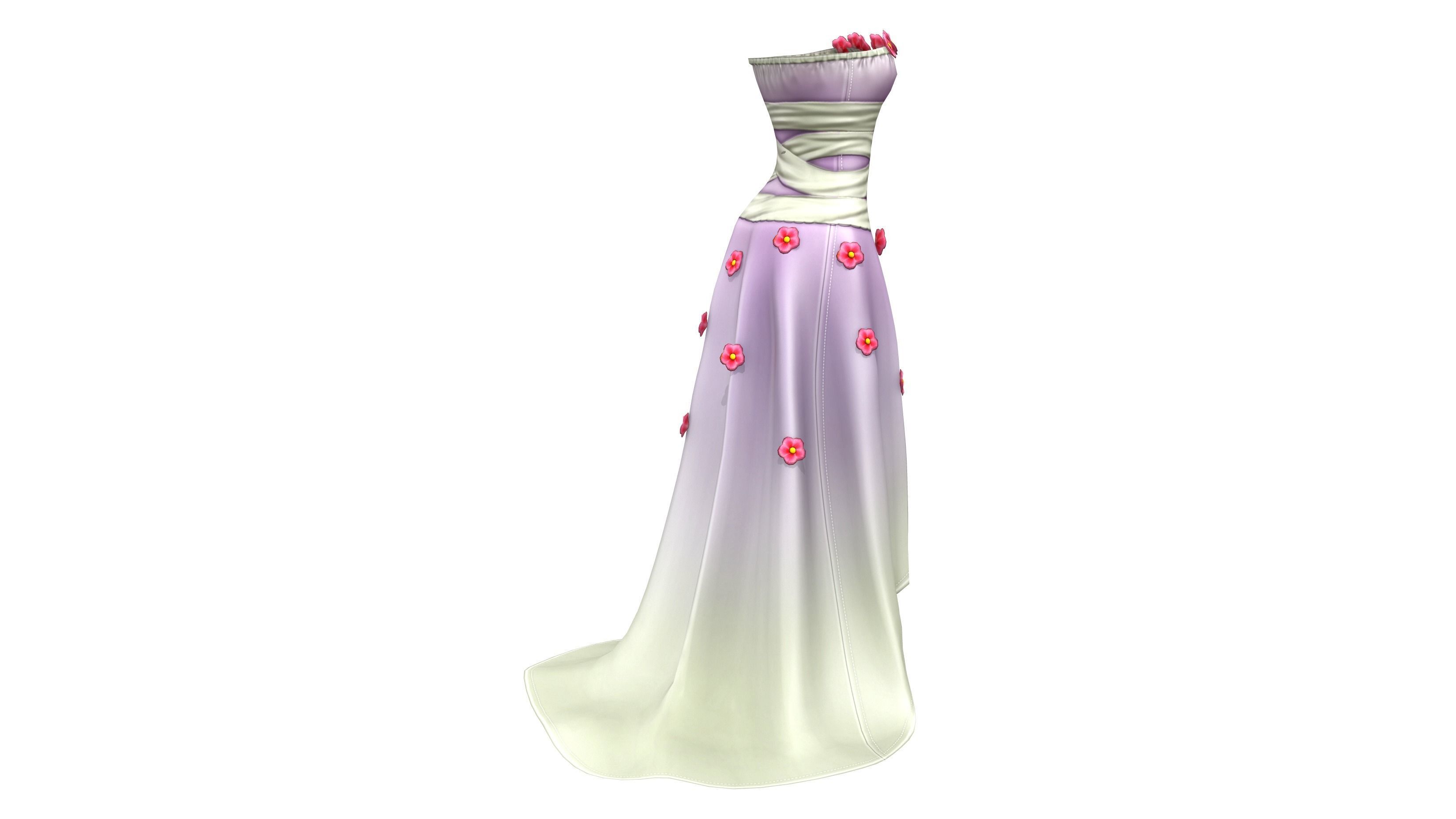 Butterfly Dress Low-poly 3D model_5