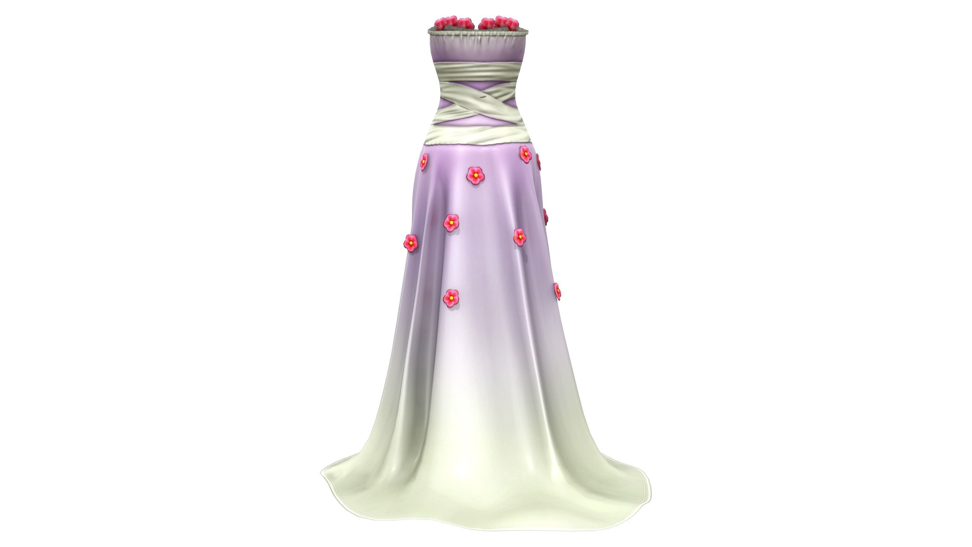 Butterfly Dress Low-poly 3D model_4