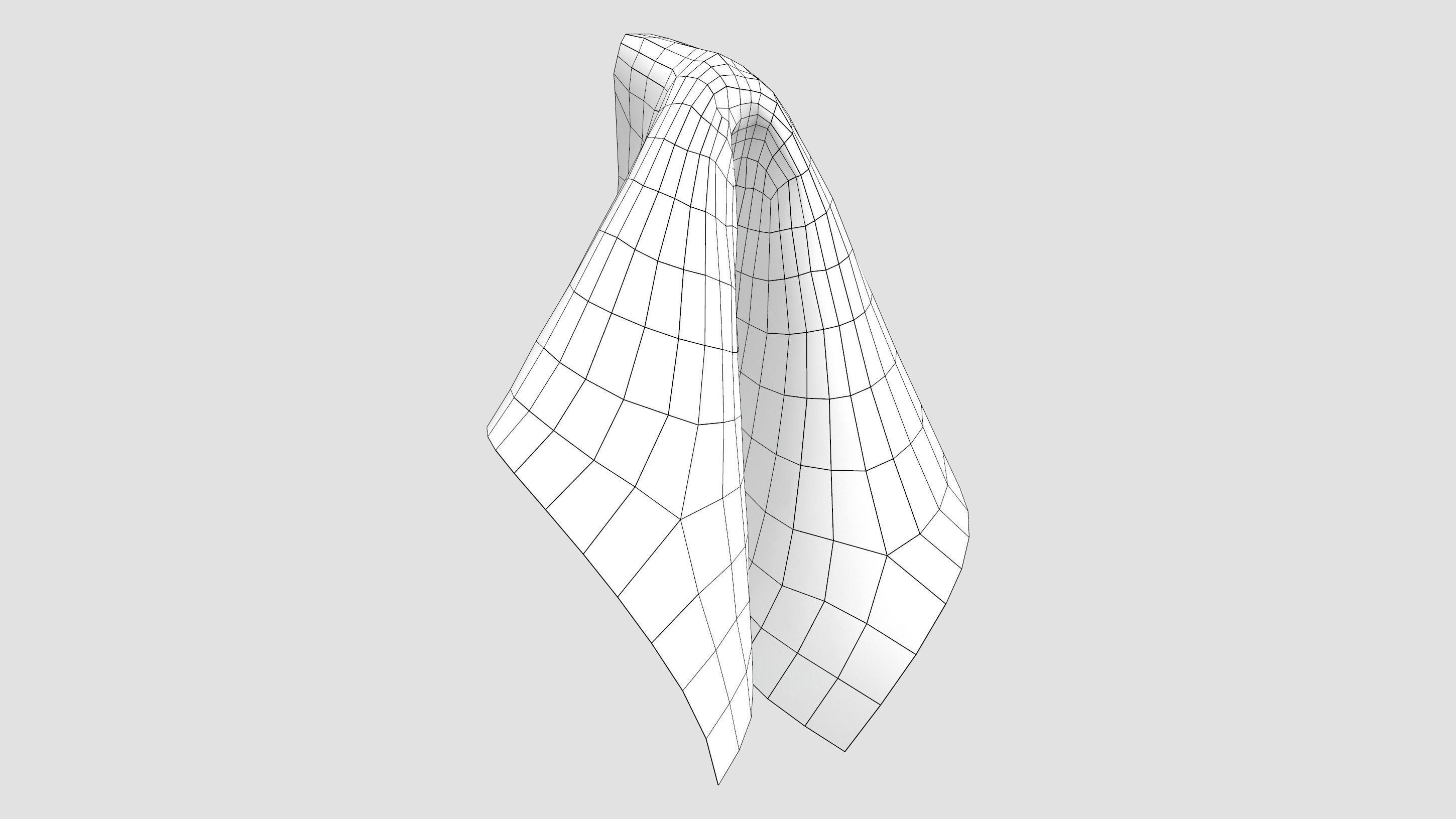 Handkerchief Low-poly 3D model_7