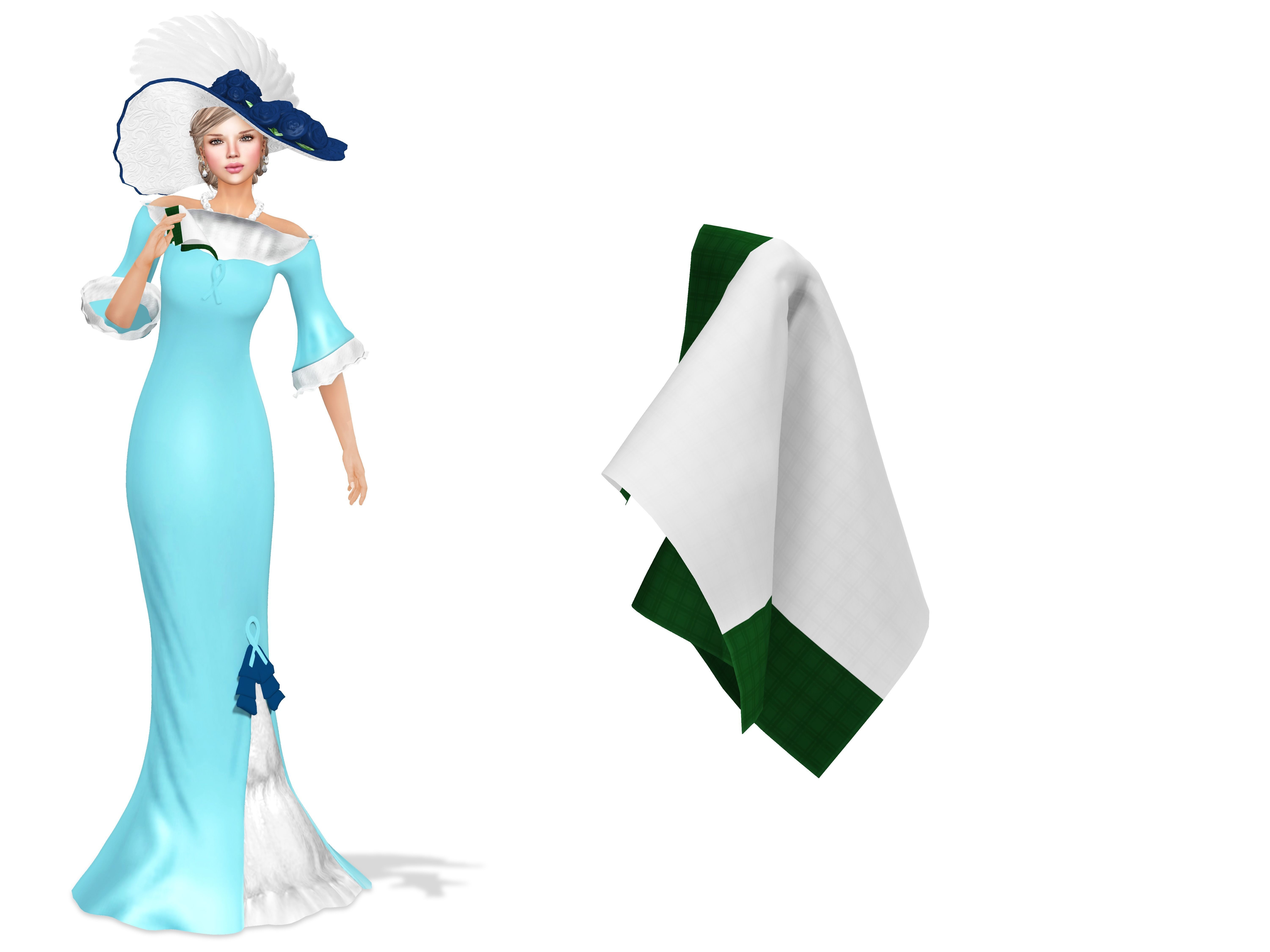Handkerchief Low-poly 3D model_2
