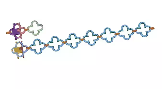 bracelet chain of molecules in shape of flower