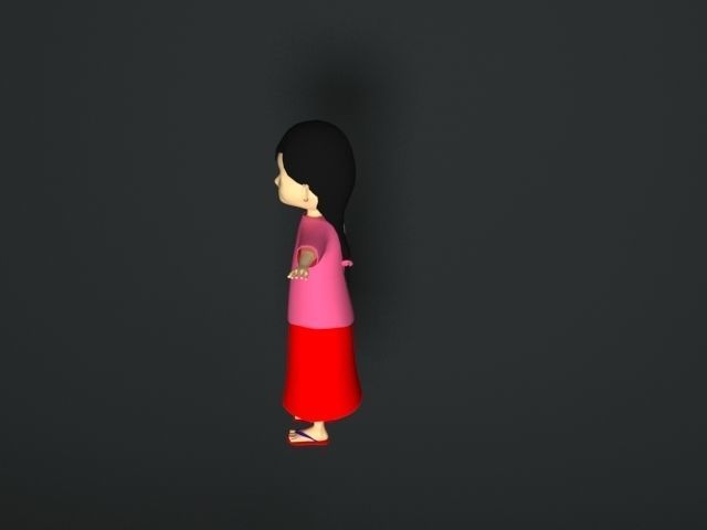 3d Meena cartoon 3D model_11