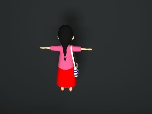 3d Meena cartoon 3D model_10