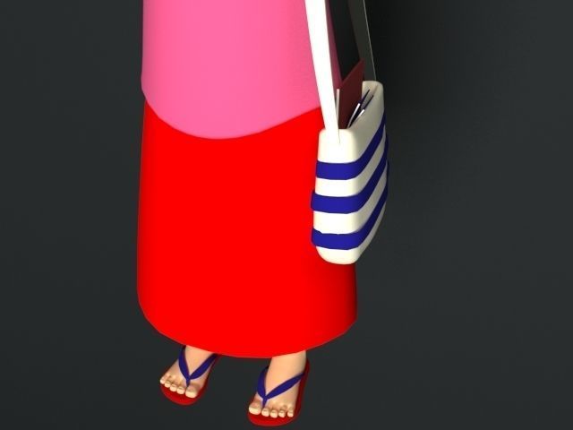 3d Meena cartoon 3D model_6