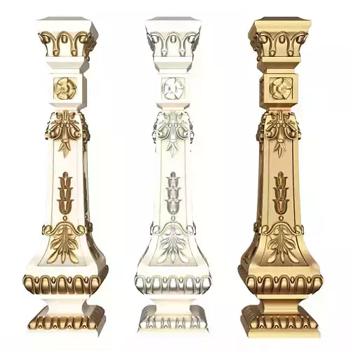 Classic Baluster 07 Low-poly 3D model