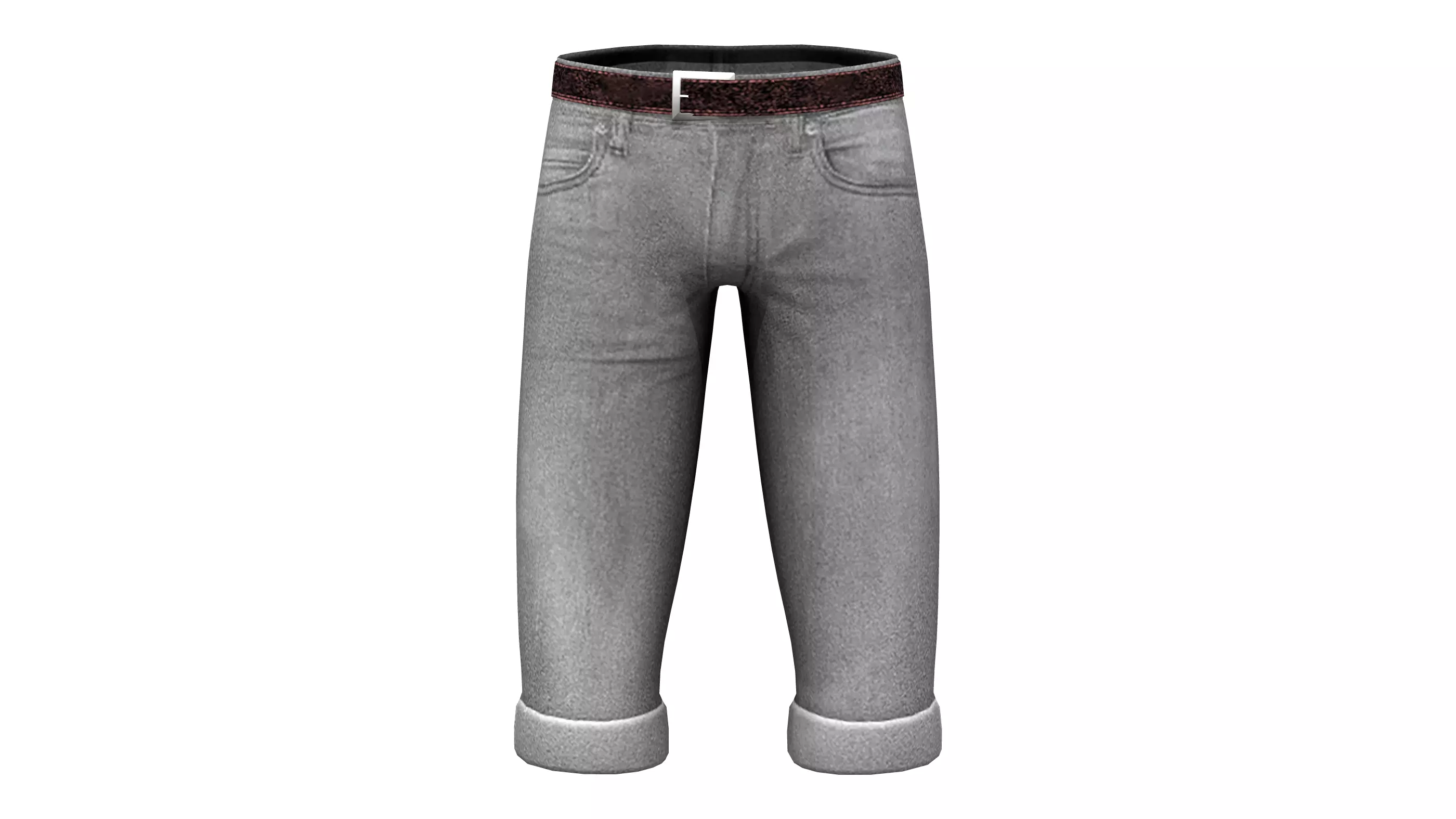 Below Knee Rolled Legs Pants Low-poly 3D model