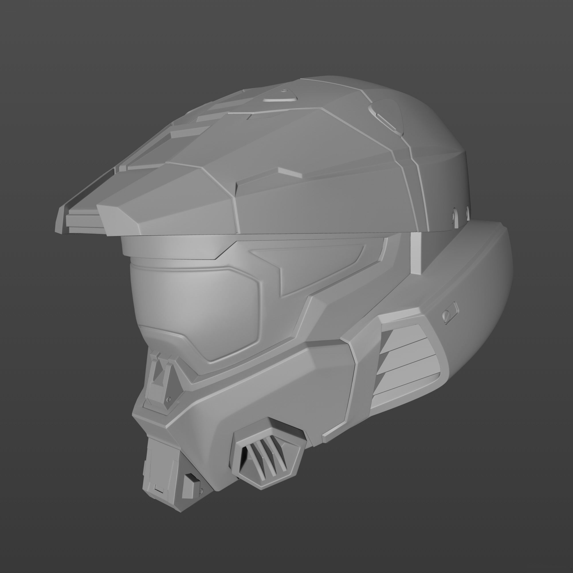 HALO INFINITE Spartan Mark 7 Helmet STL file 3D print model_3