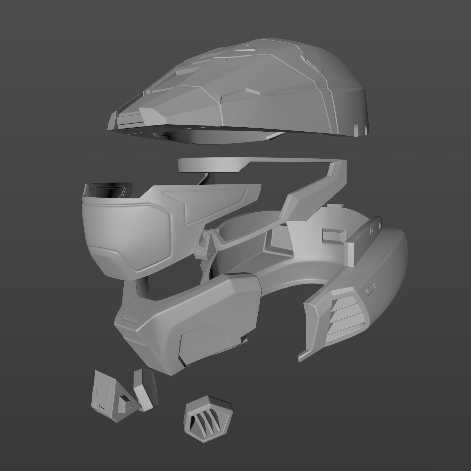 HALO INFINITE Spartan Mark 7 Helmet STL file 3D print model_7