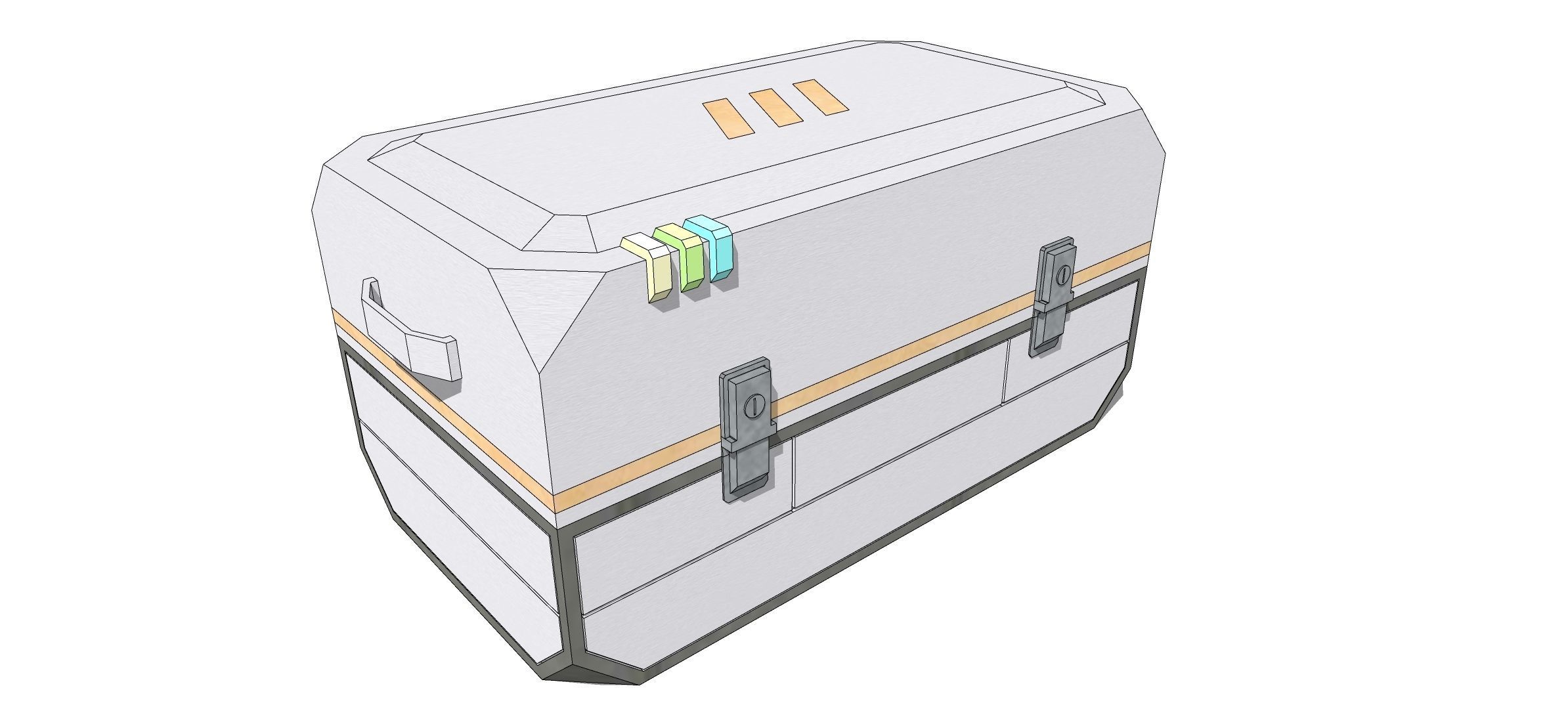Sci-fi Chest Medium 002 Free 3D model_9