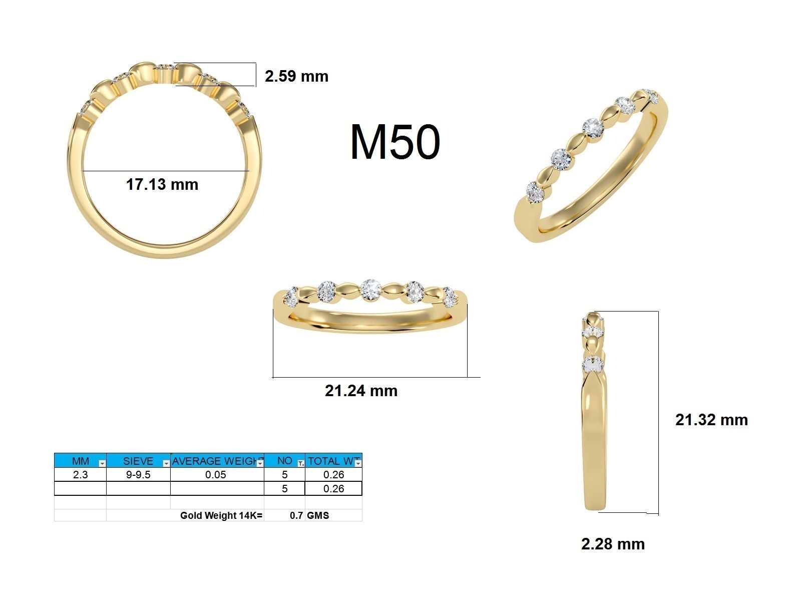 Band ring model 3D print model_2