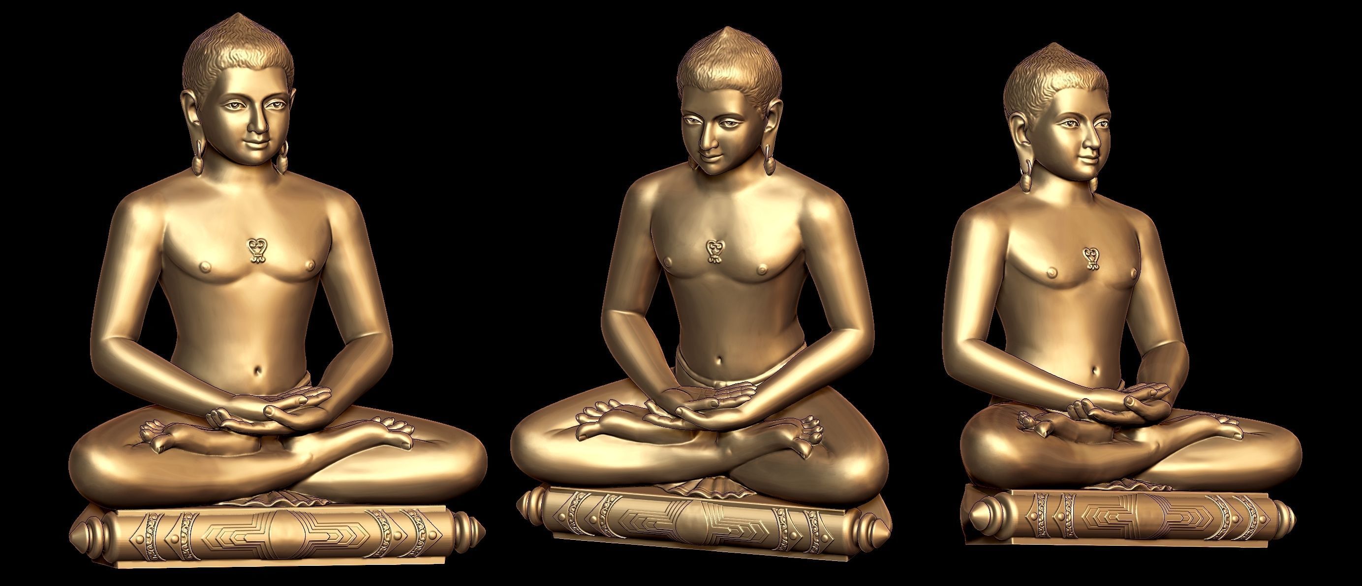 Gautam Buddha 3D Model  3D print model_1