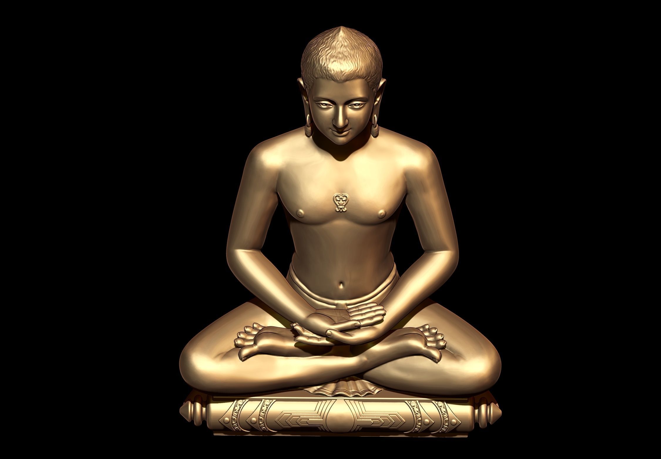 Gautam Buddha 3D Model  3D print model_3