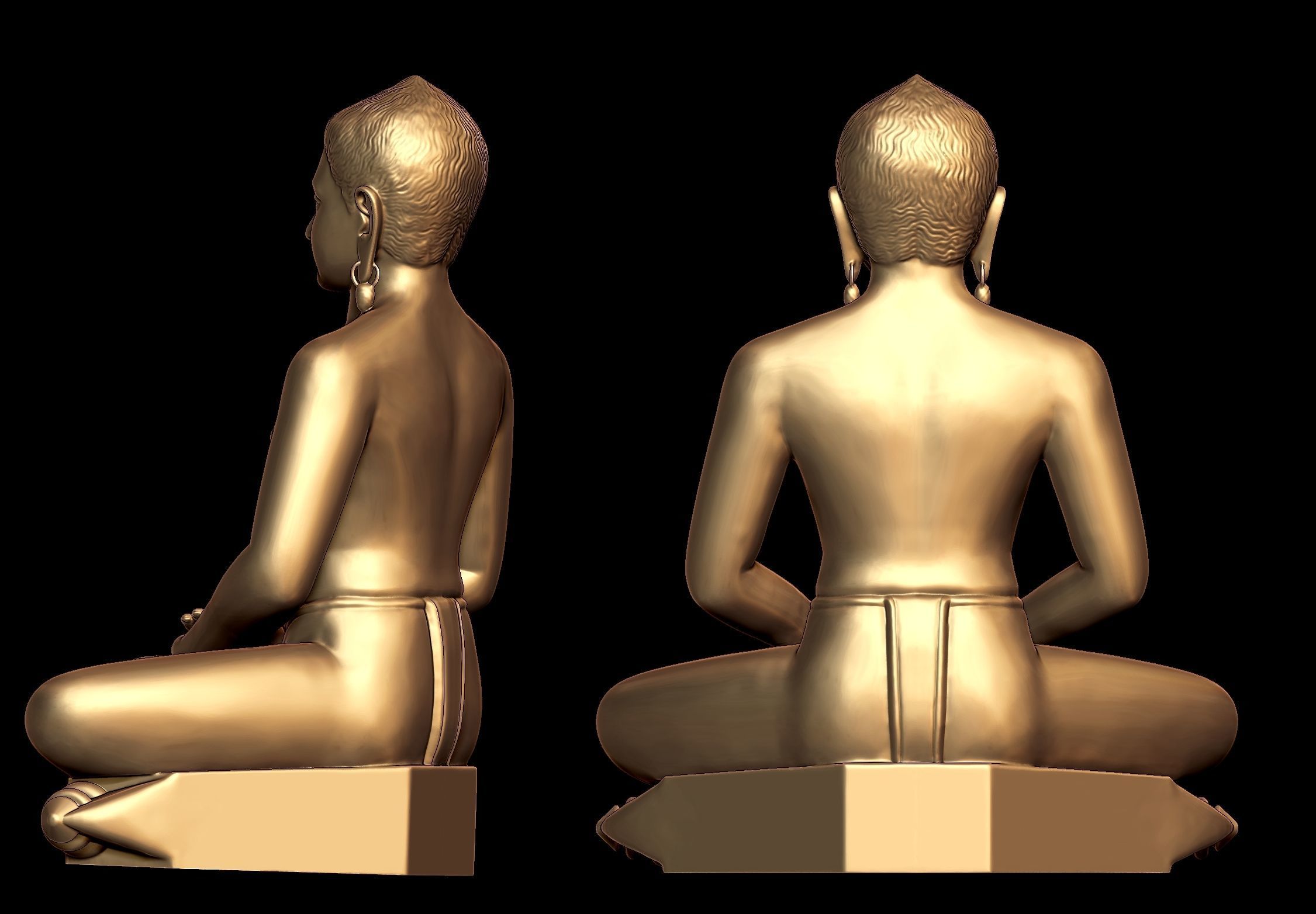Gautam Buddha 3D Model  3D print model_4