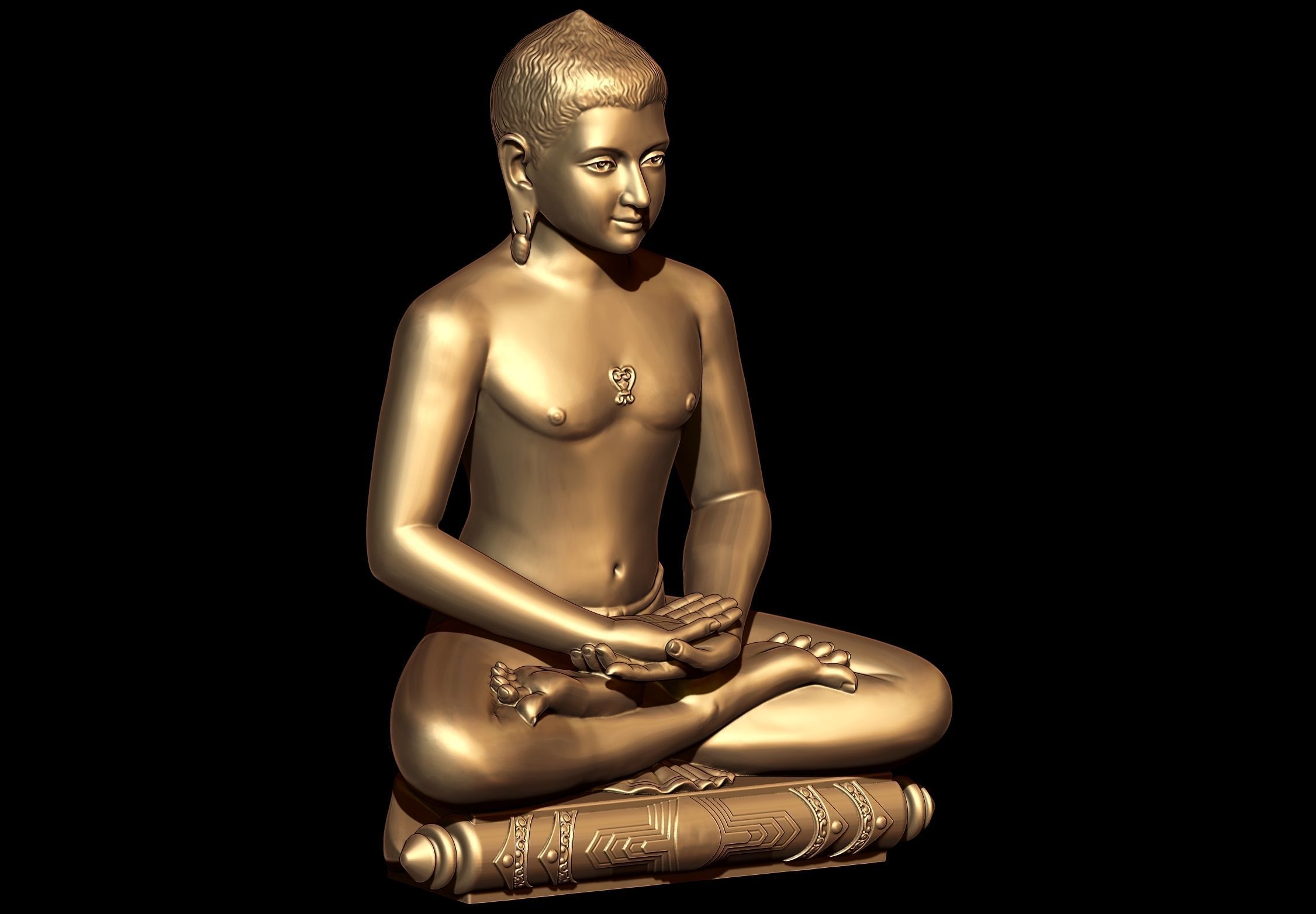 Gautam Buddha 3D Model  3D print model_2