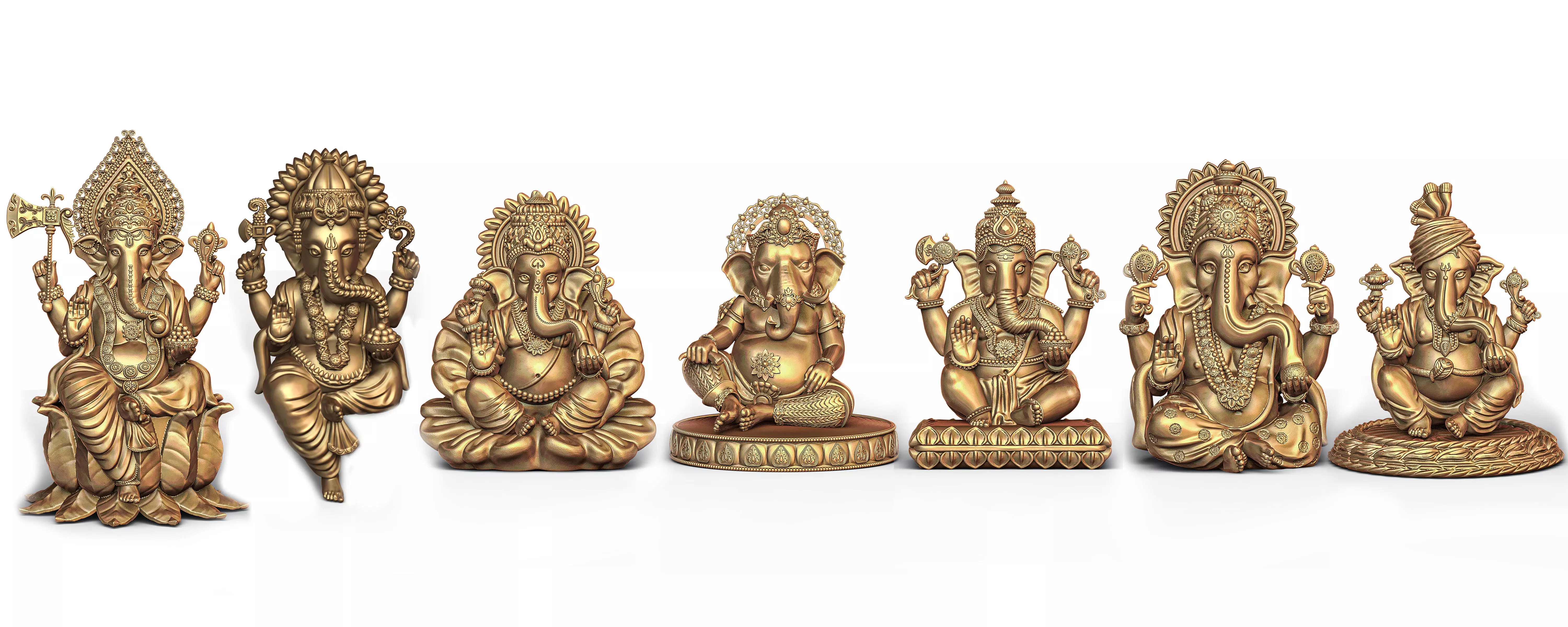 Ganesh Ji 3D Model Collection of 7 Models 01 _0