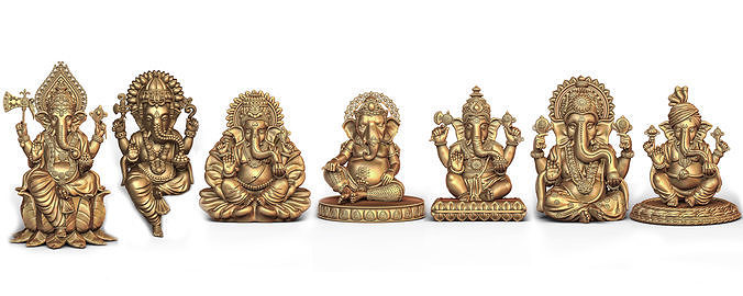 Ganesh Ji 3D Model Collection of 7 Models 01 