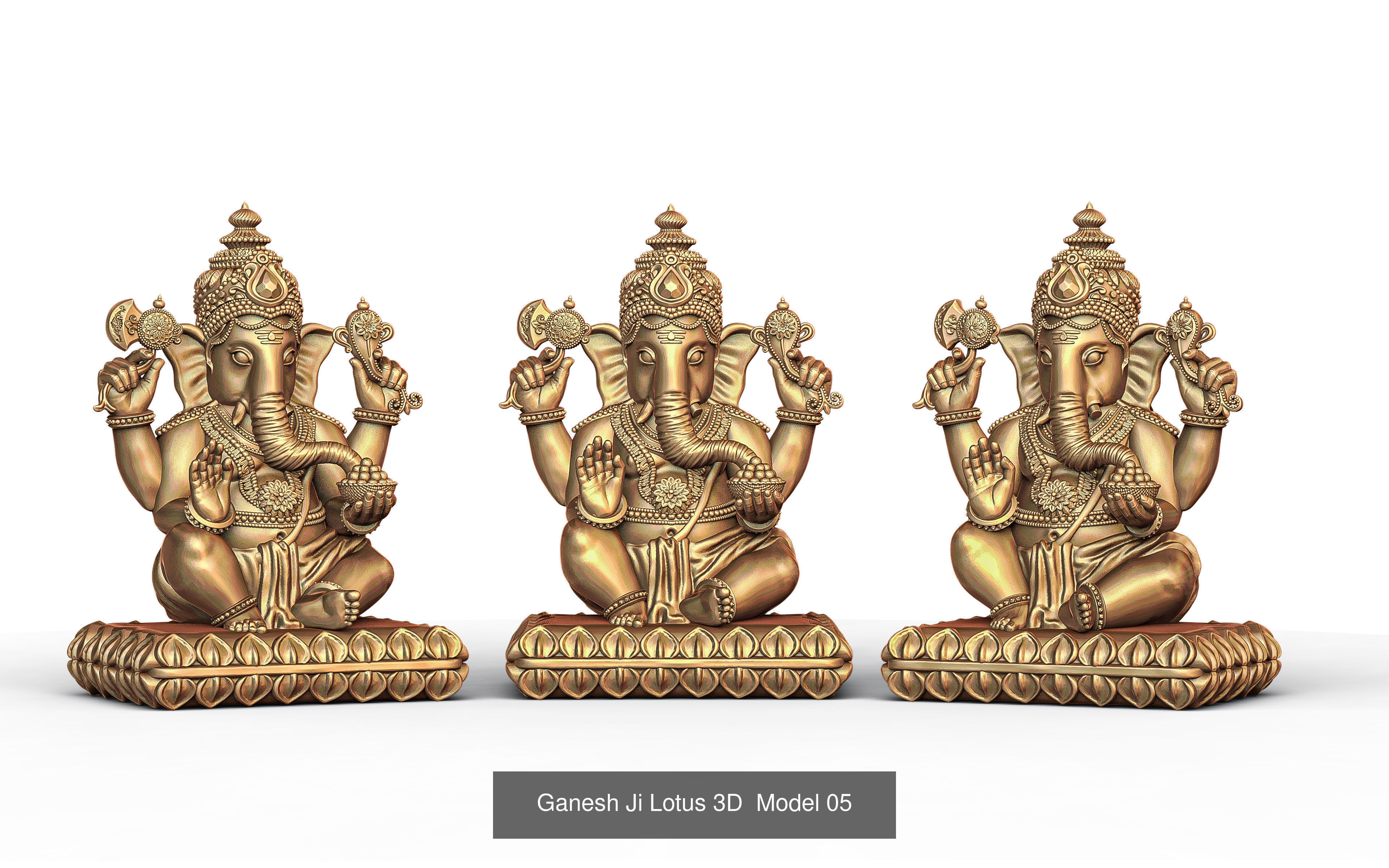 Ganesh Ji 3D Model Collection of 7 Models 01 _6