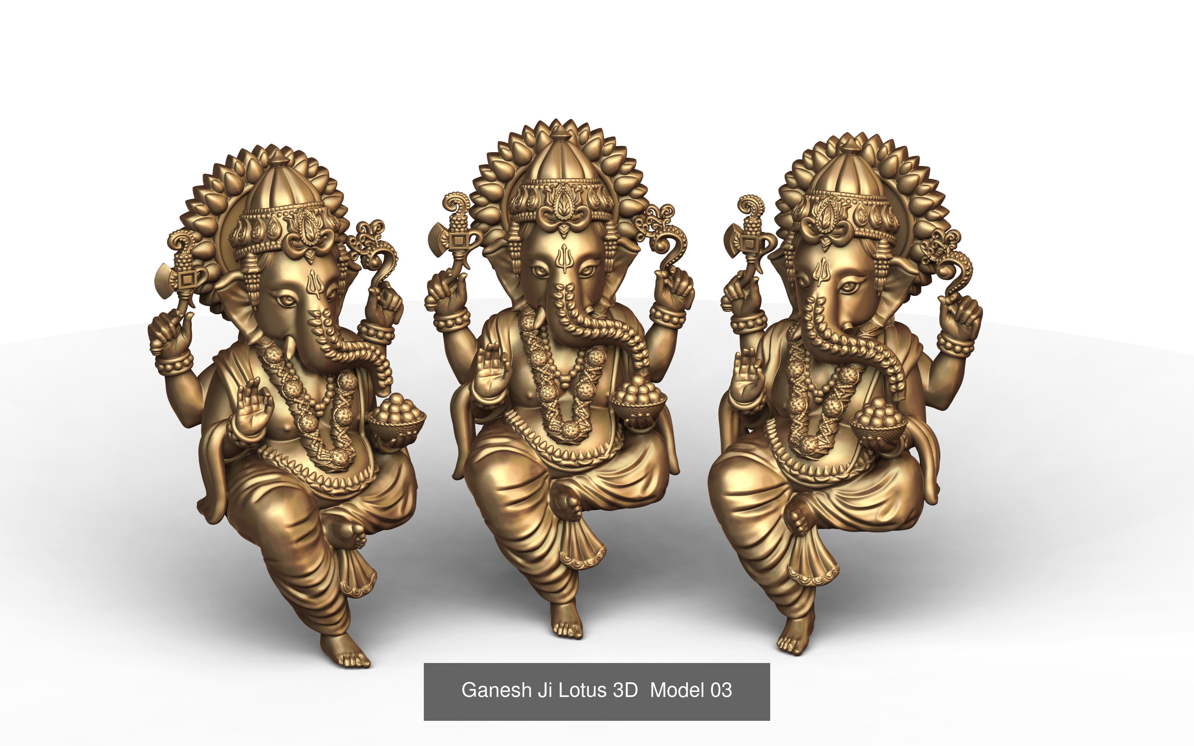 Ganesh Ji 3D Model Collection of 7 Models 01 _3