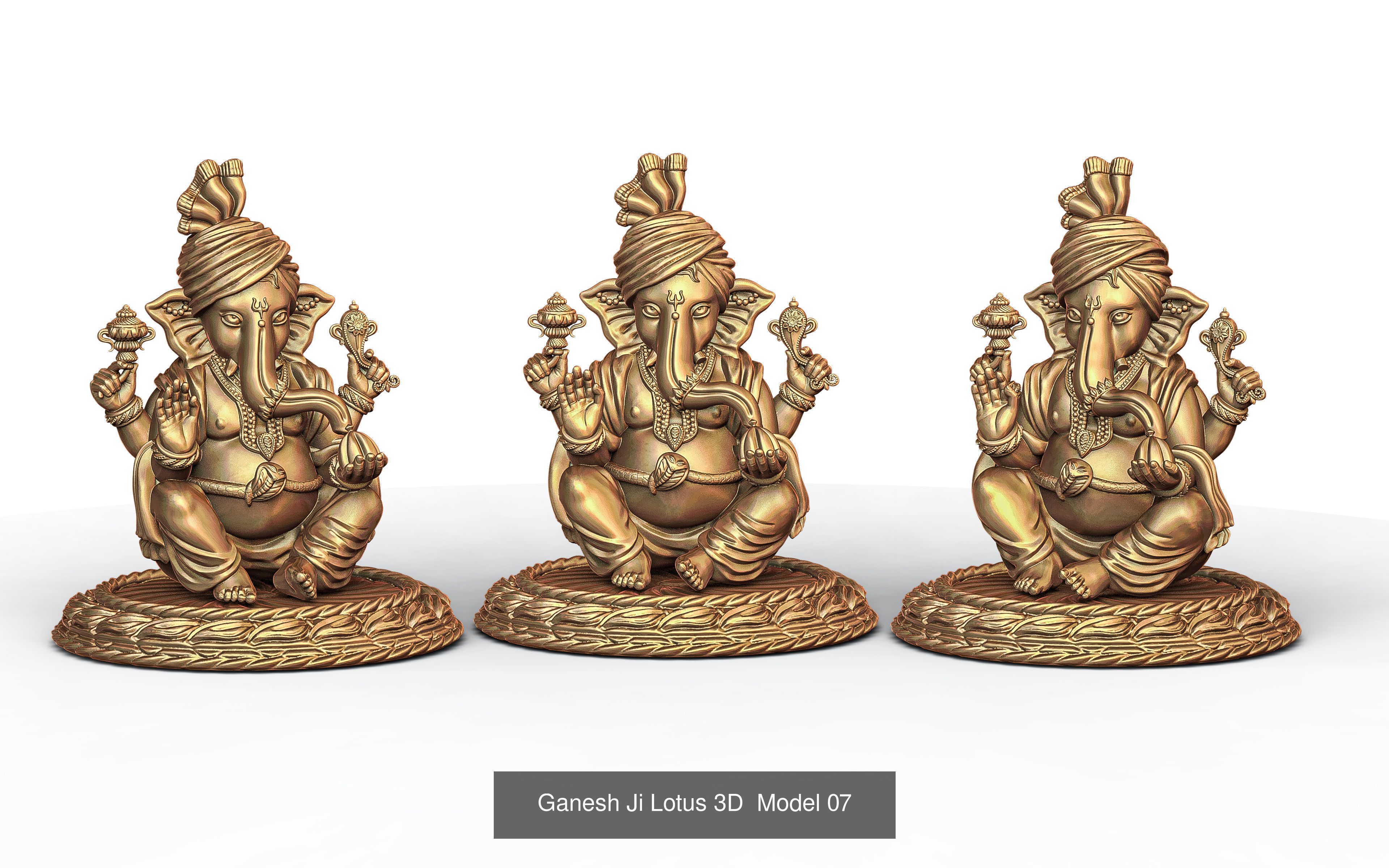 Ganesh Ji 3D Model Collection of 7 Models 01 _7