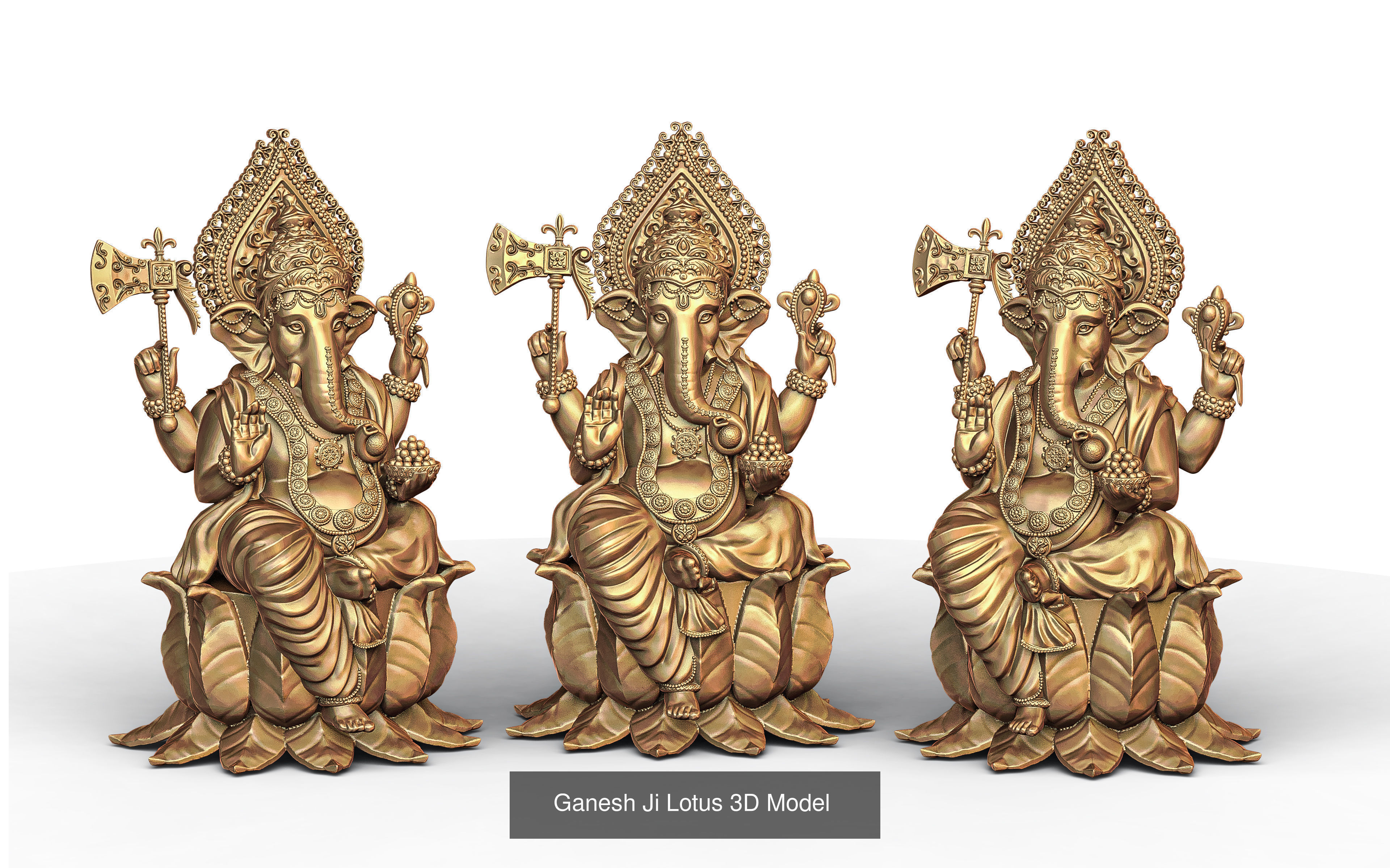 Ganesh Ji 3D Model Collection of 7 Models 01 _1
