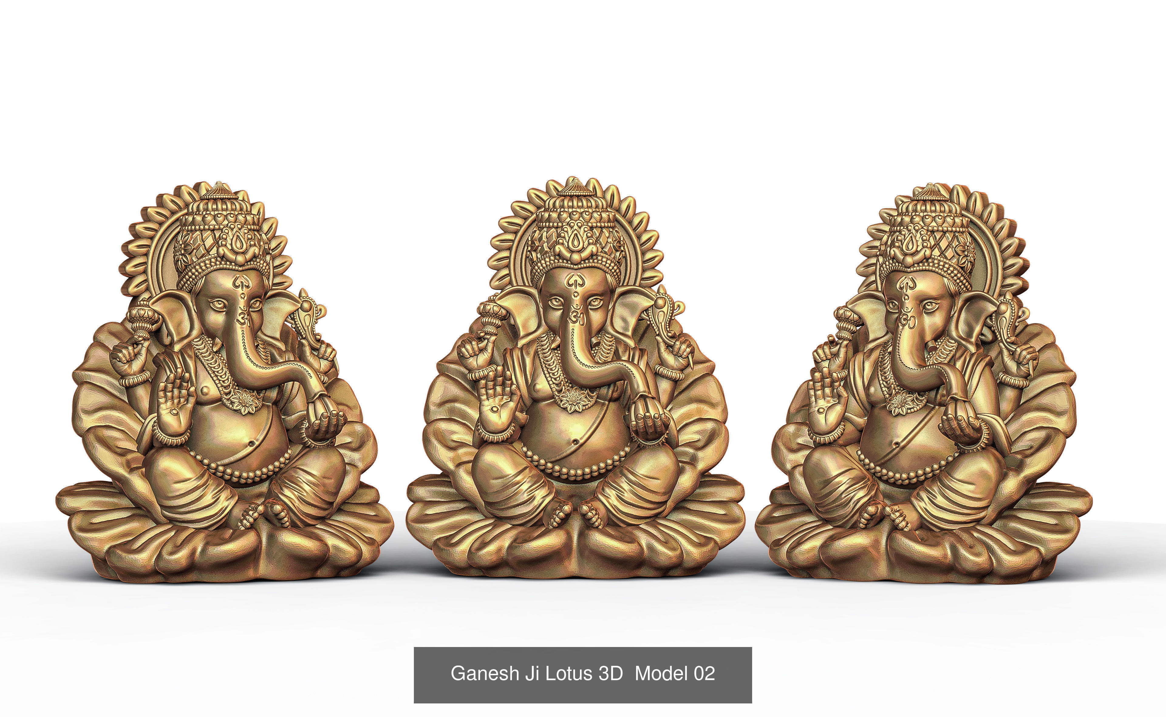 Ganesh Ji 3D Model Collection of 7 Models 01 _2