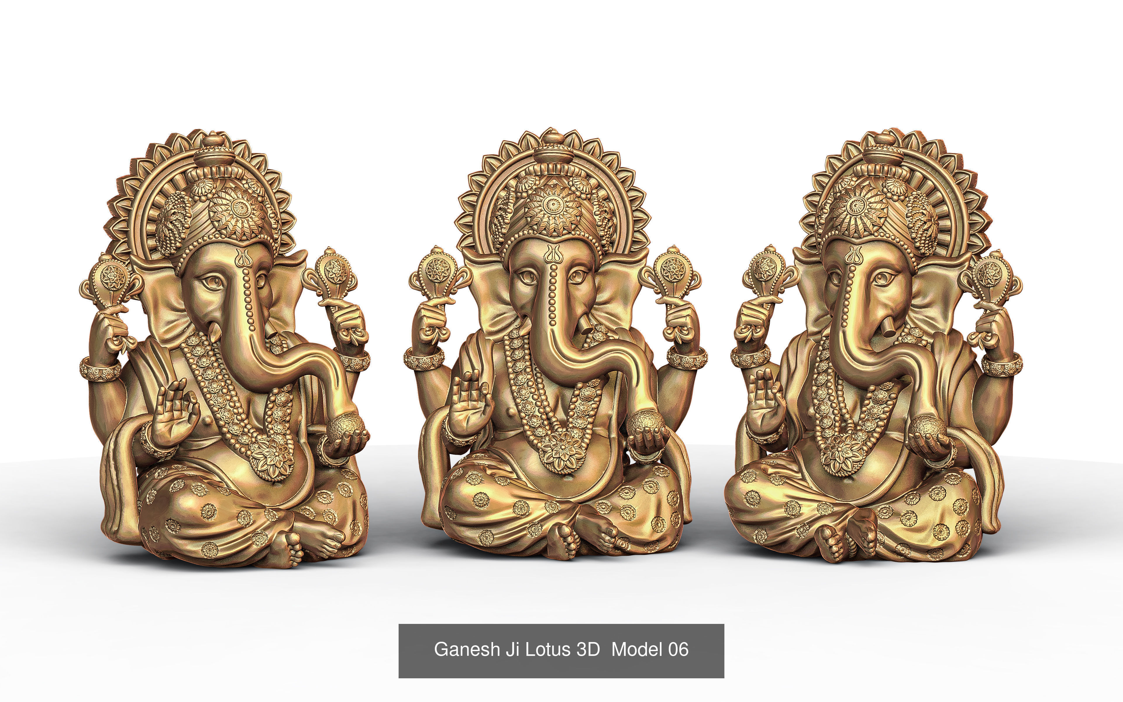 Ganesh Ji 3D Model Collection of 7 Models 01 _5