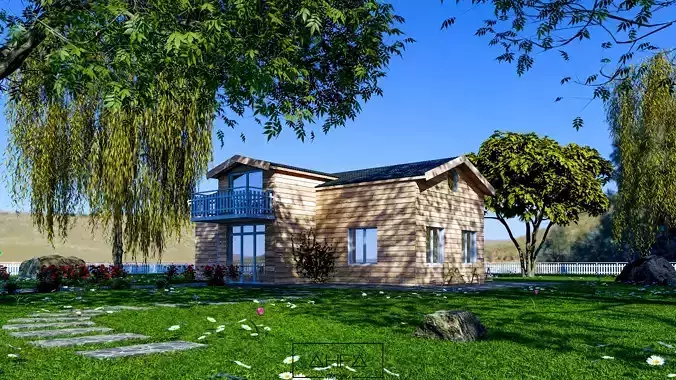 Blender Wooden House