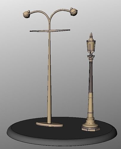 Lamapdaires street lamp and lamppost 3D model