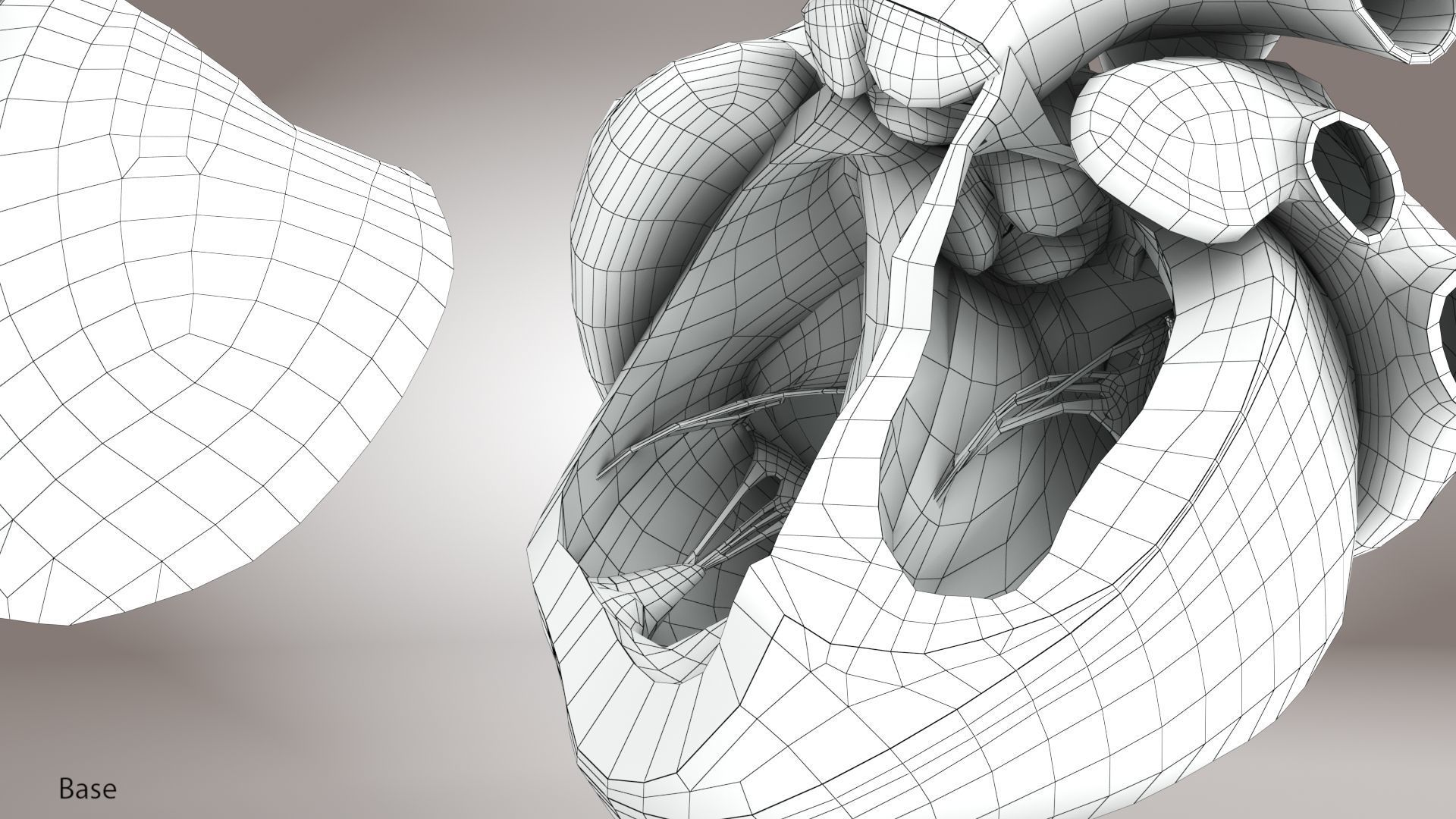 Animated Human Heart Anatomy 8K with cross-section Low-poly 3D model_51