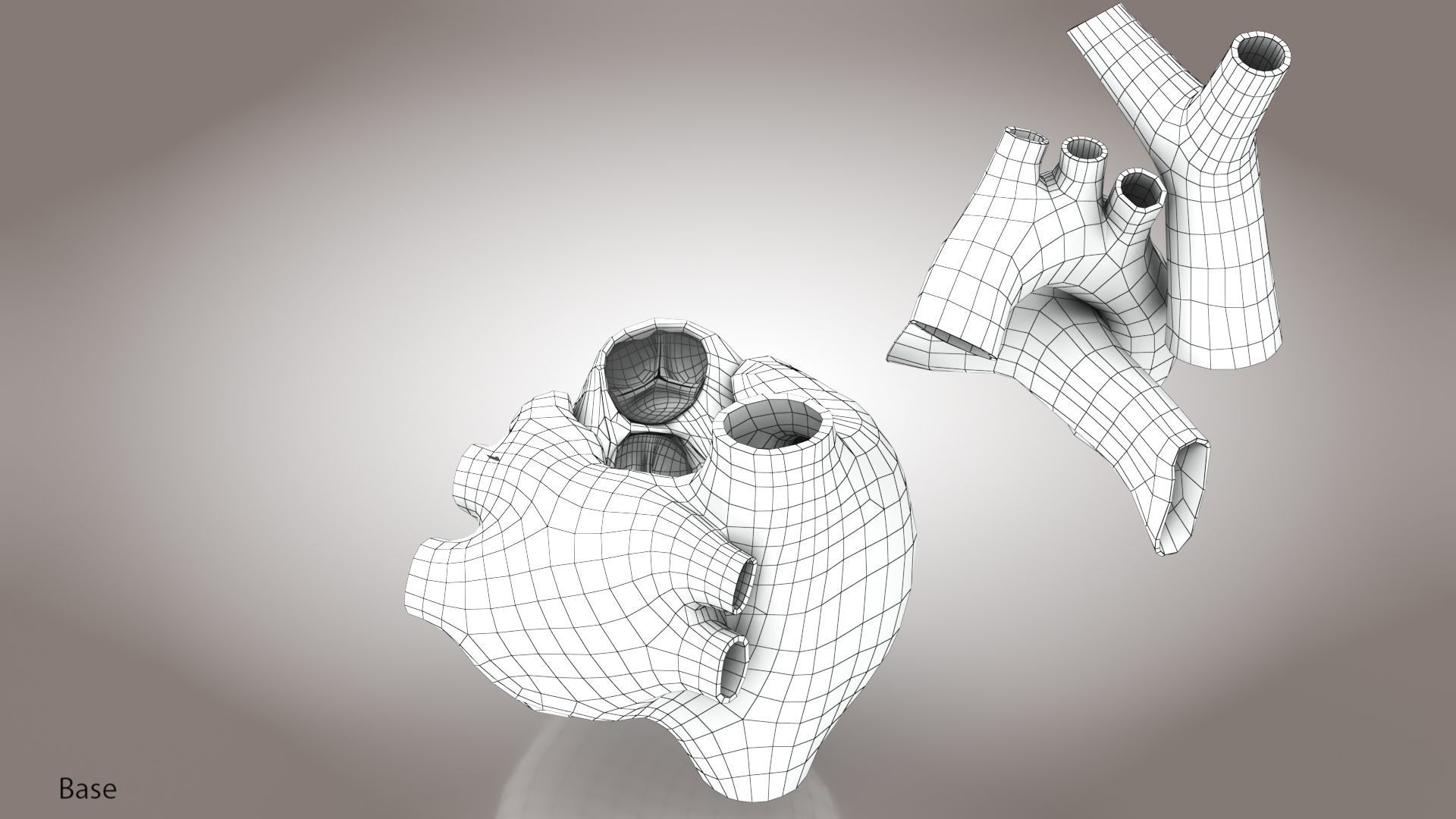 Animated Human Heart Anatomy 8K with cross-section Low-poly 3D model_38