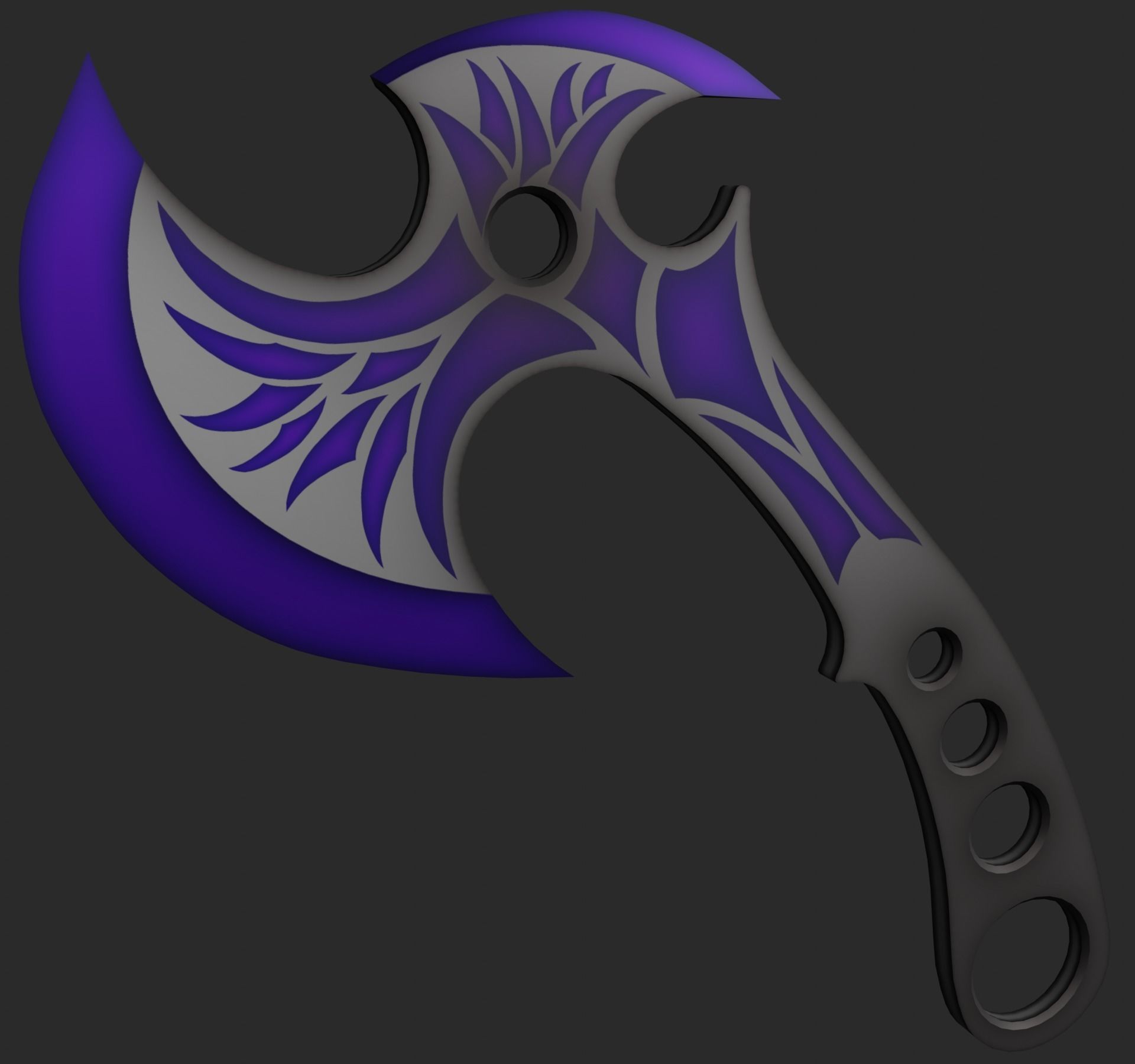 Tomahawk axe Low-poly 3D model_6