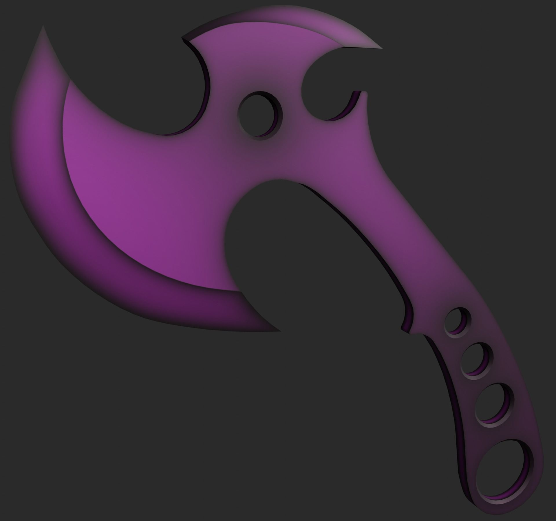 Tomahawk axe Low-poly 3D model_11