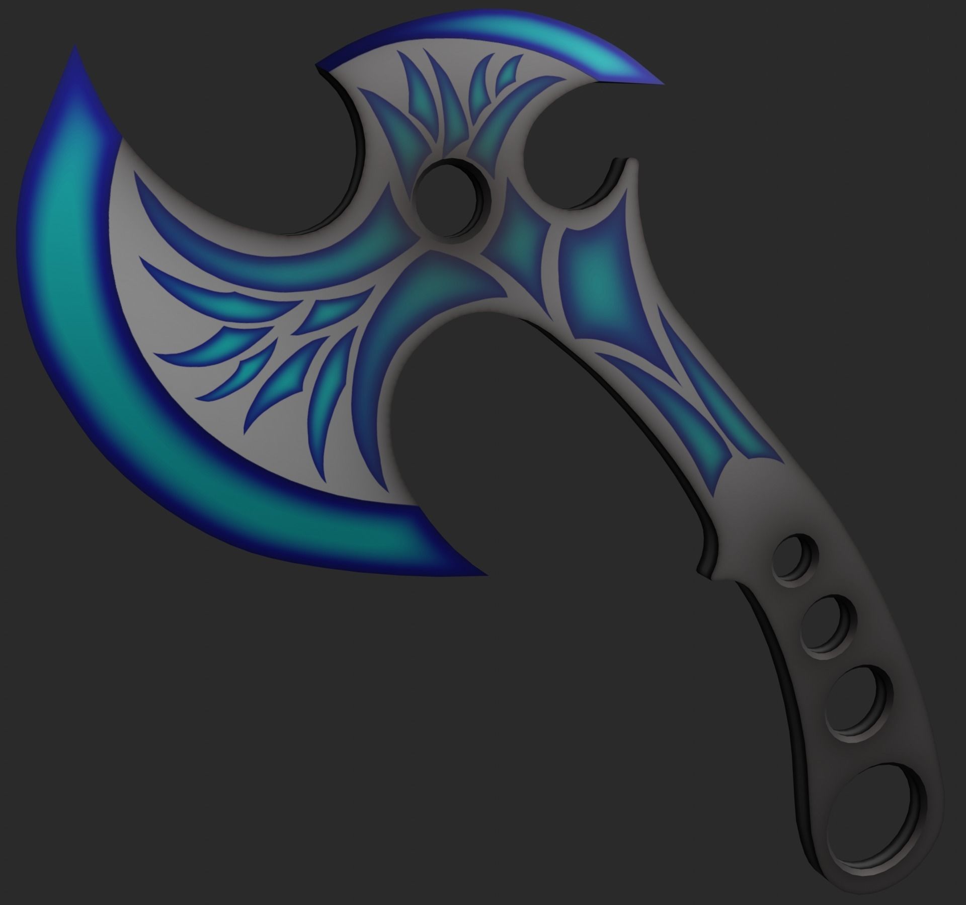 Tomahawk axe Low-poly 3D model_1