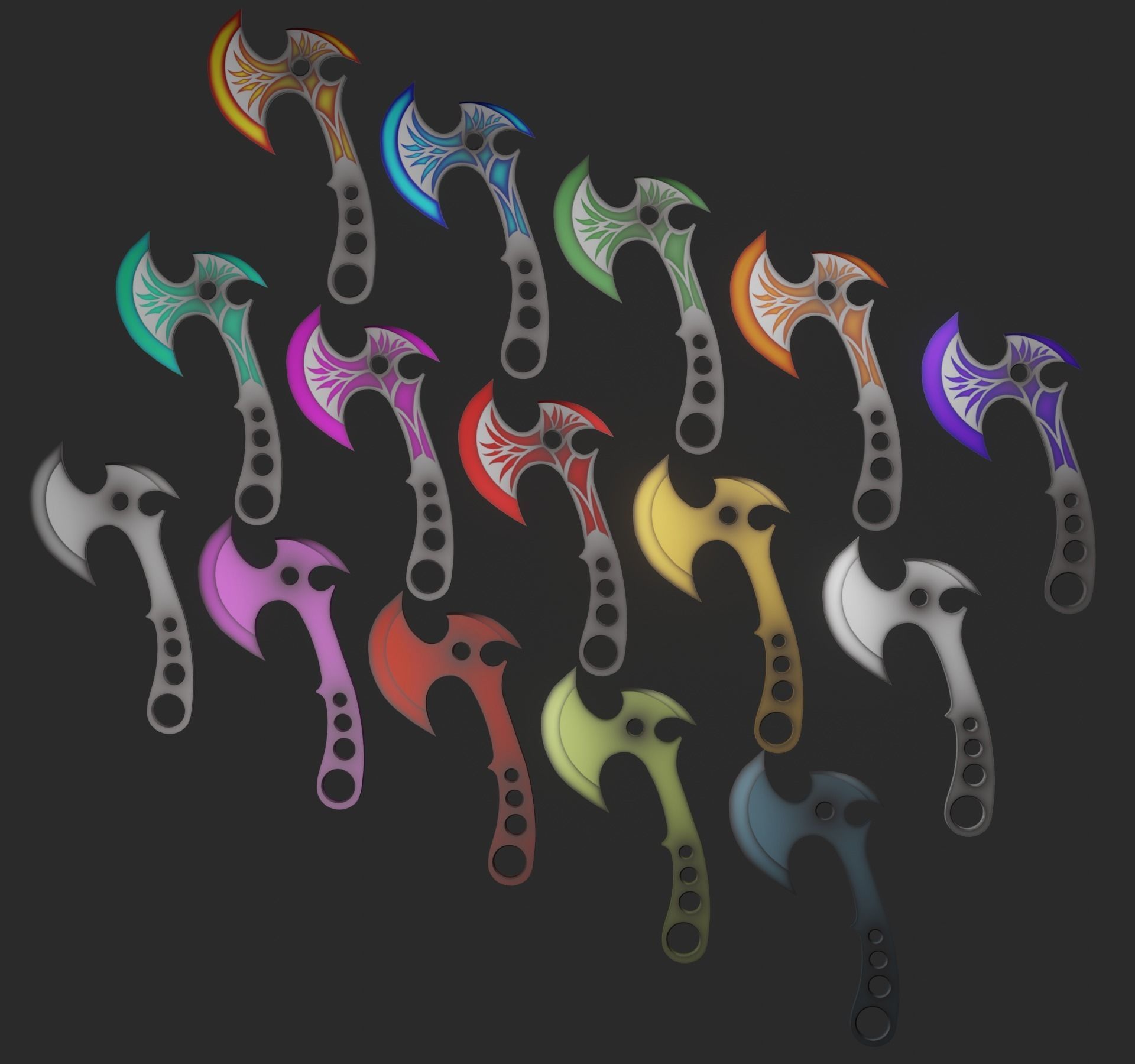 Tomahawk axe Low-poly 3D model_21