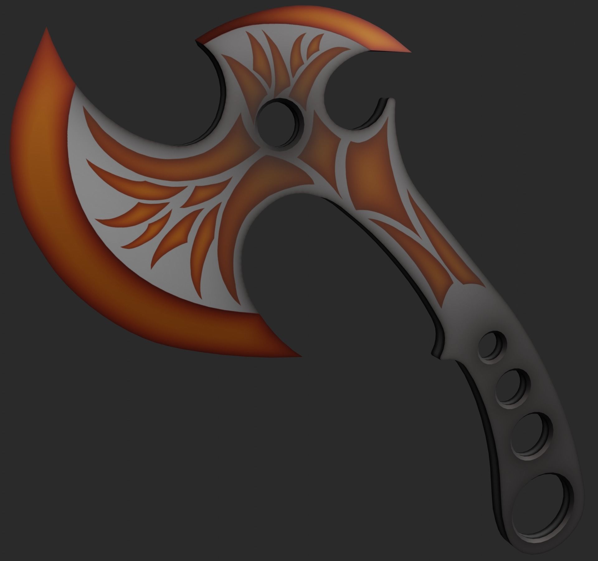 Tomahawk axe Low-poly 3D model_5