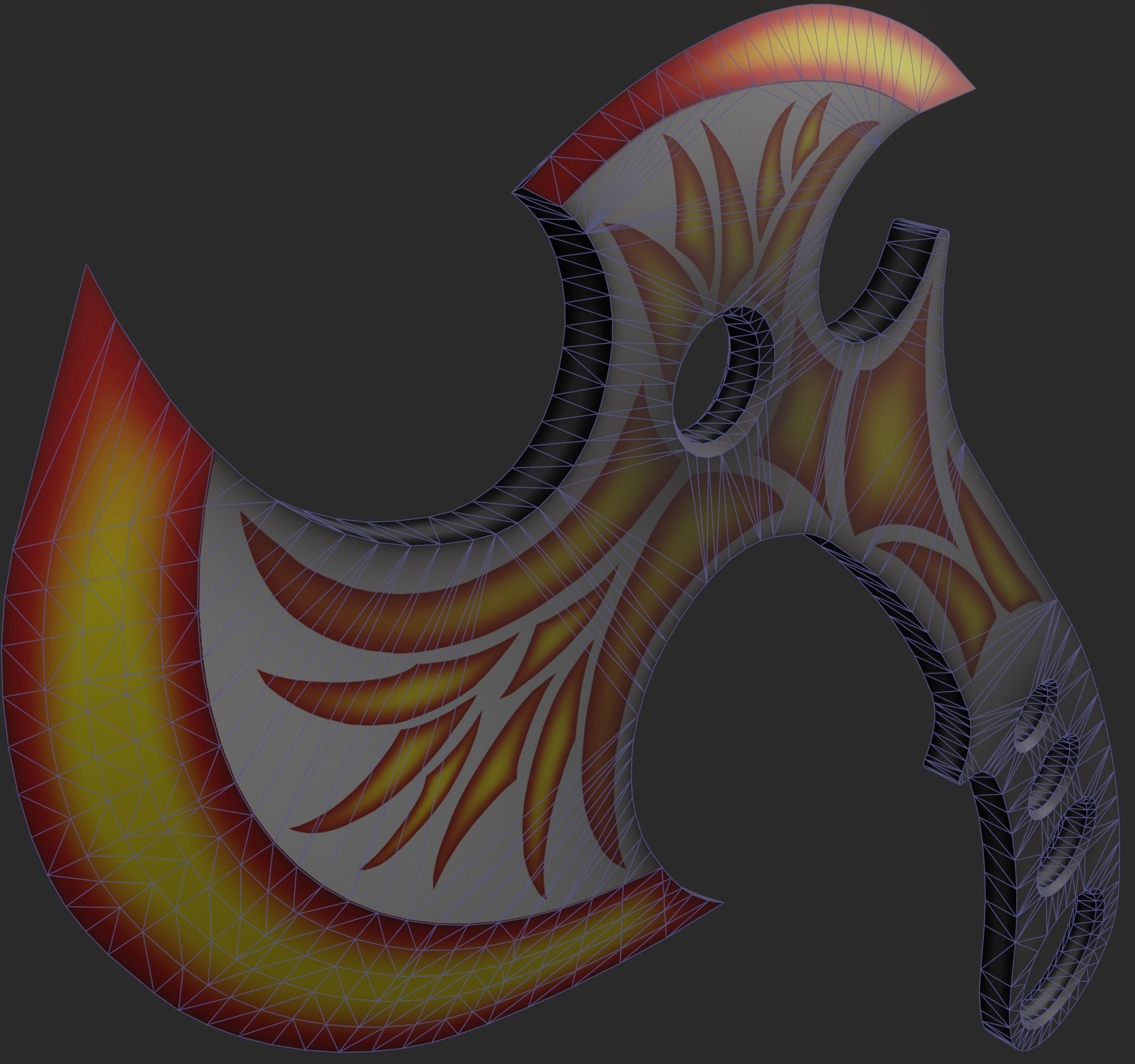 Tomahawk axe Low-poly 3D model_20