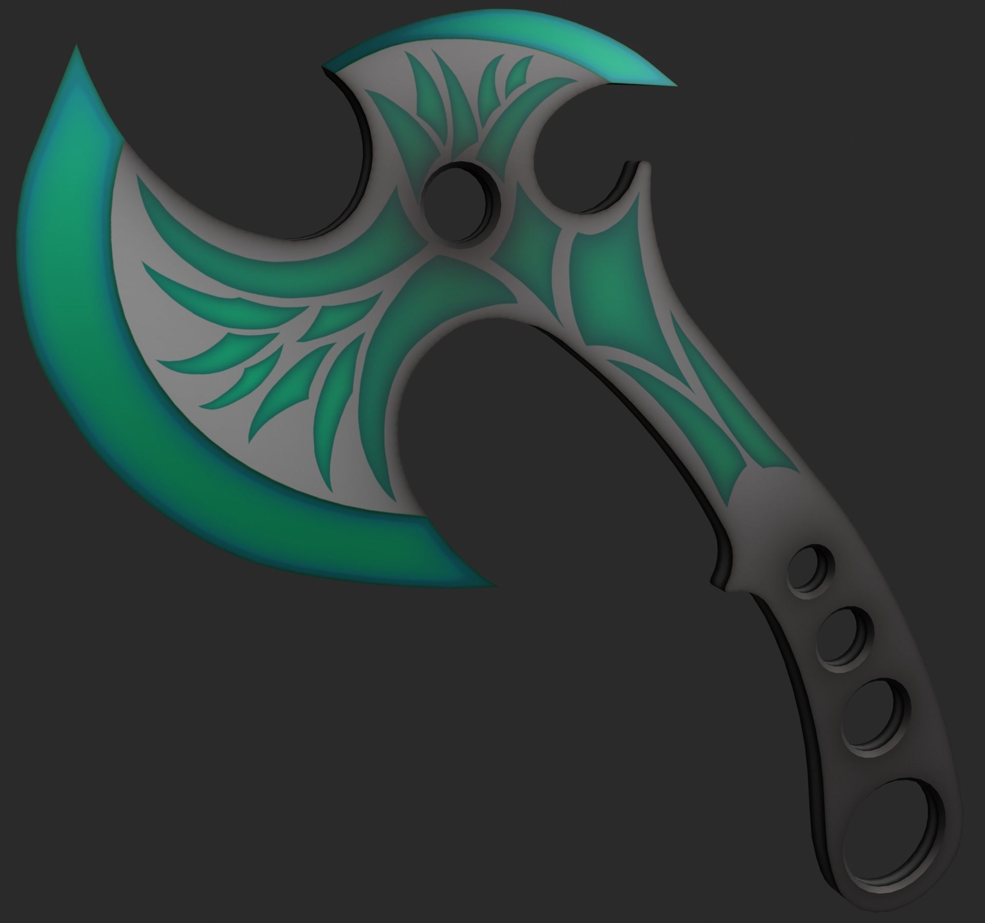 Tomahawk axe Low-poly 3D model_3