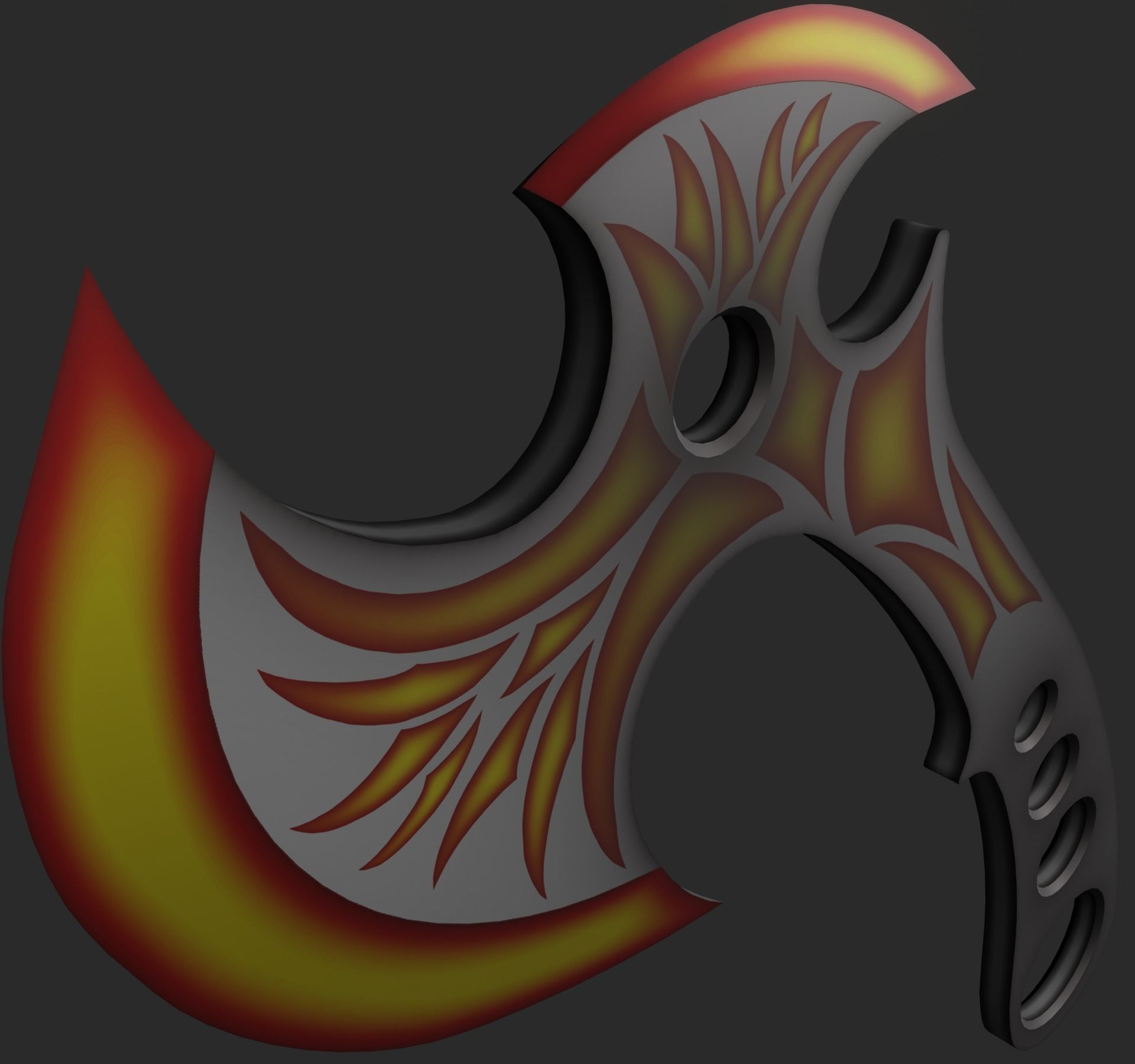 Tomahawk axe Low-poly 3D model_19